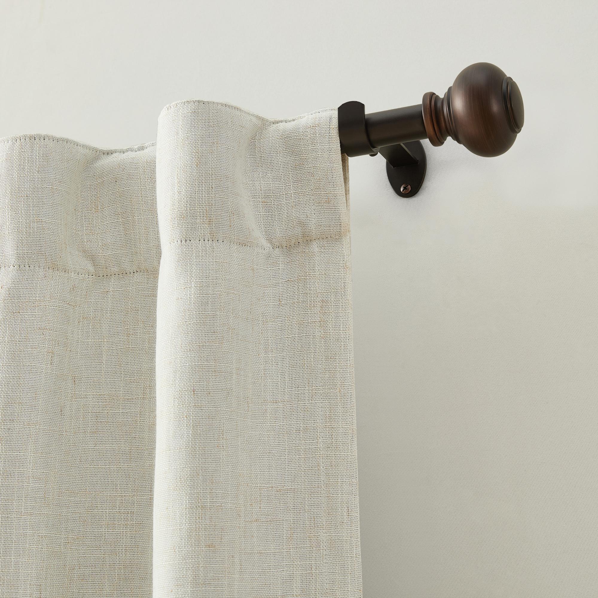 Threadmade Greenwich 1 Single Curtain Rod with Spherical Ball Finial ...