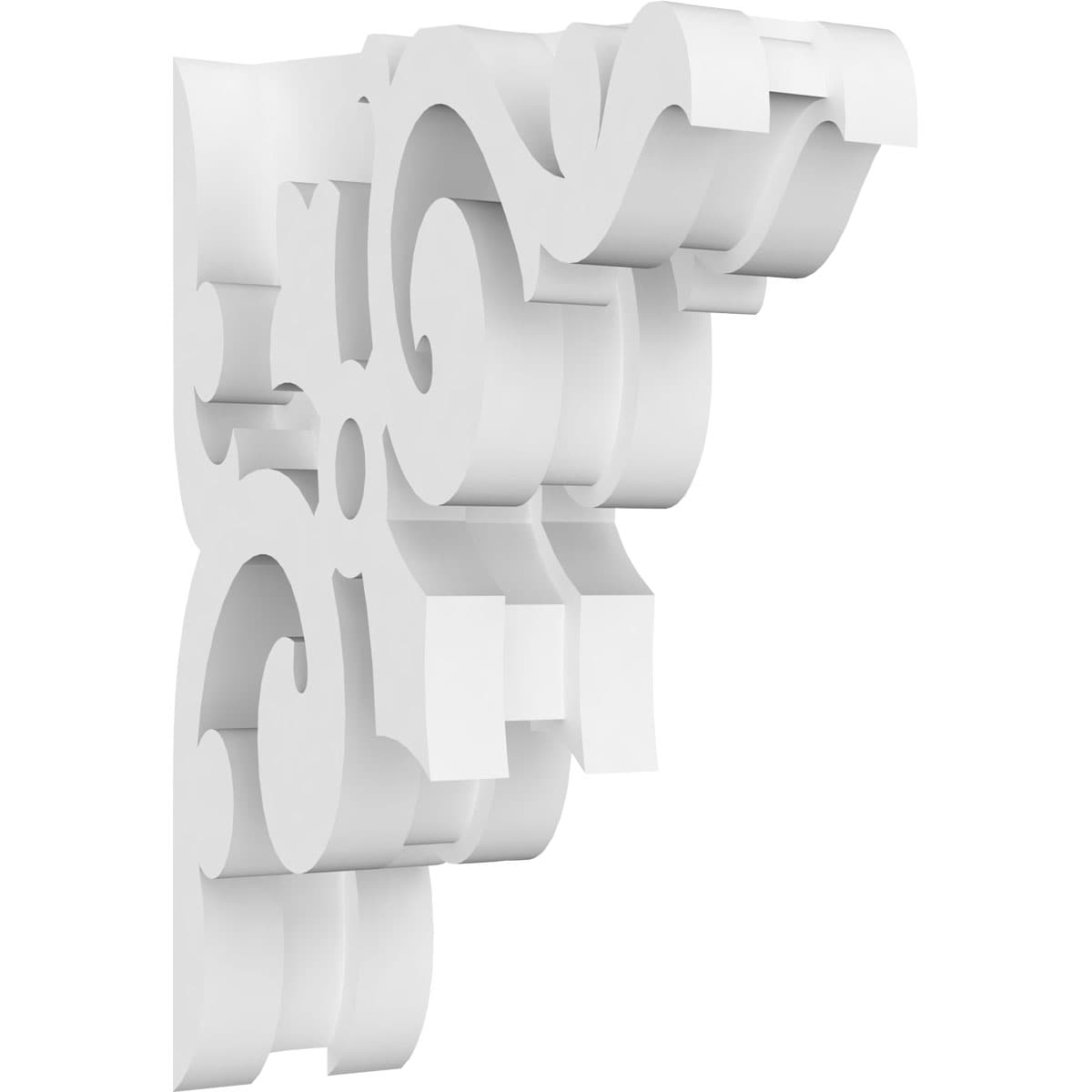 Ekena Millwork CORP01X04X06WH 1.875-in x 4-in x 6-in Whitman Unfinished White PVC Paintable Corbel