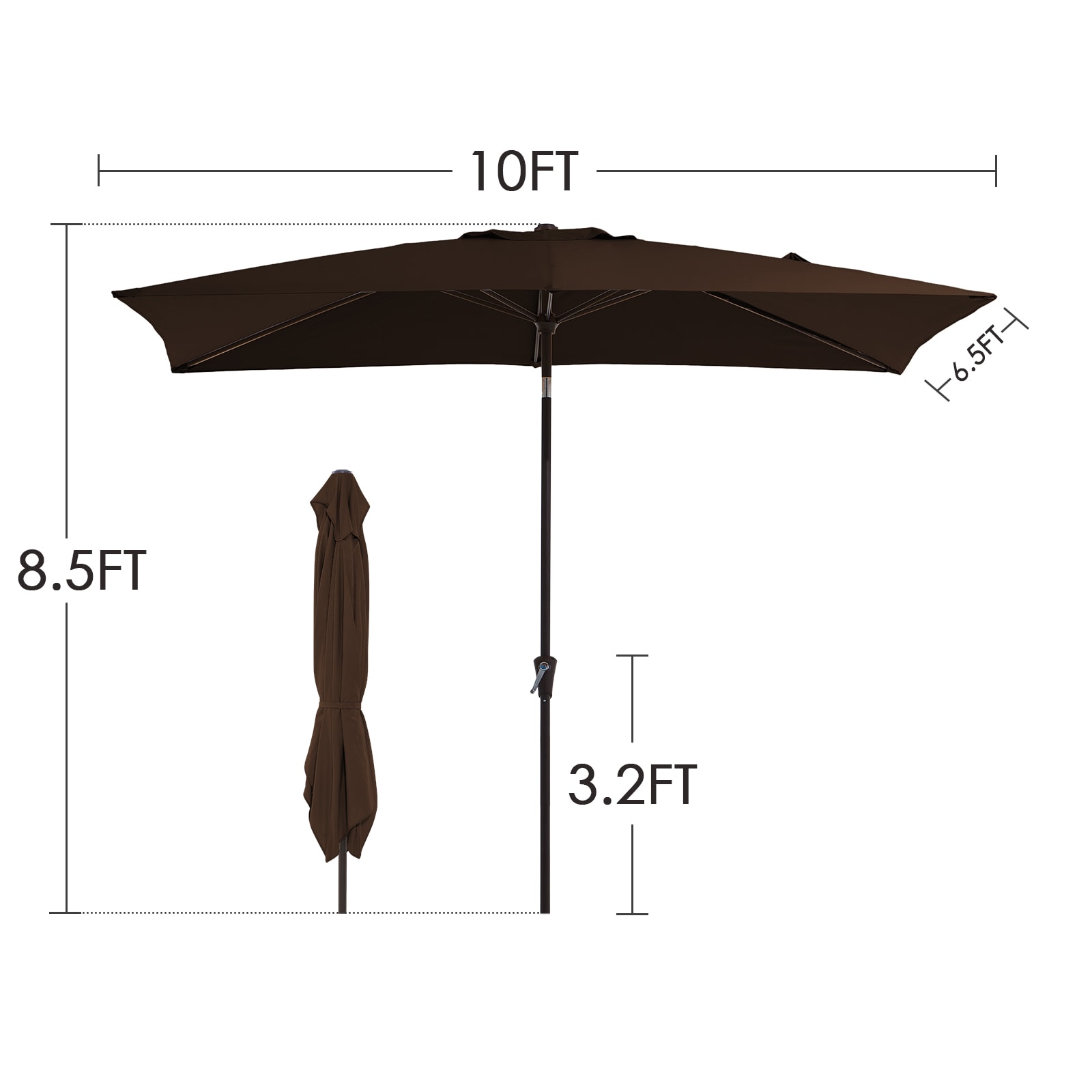 JEAREY JE-QTZZS-6.5X10FT-BR Umbrellas-2 - View #4