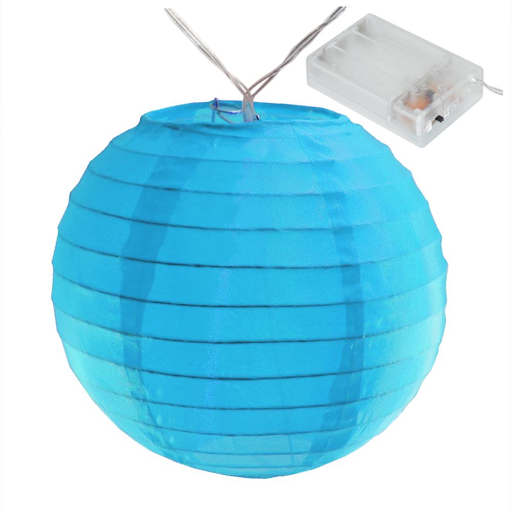 12' Light Green Battery Operated LED Paper Lanterns
