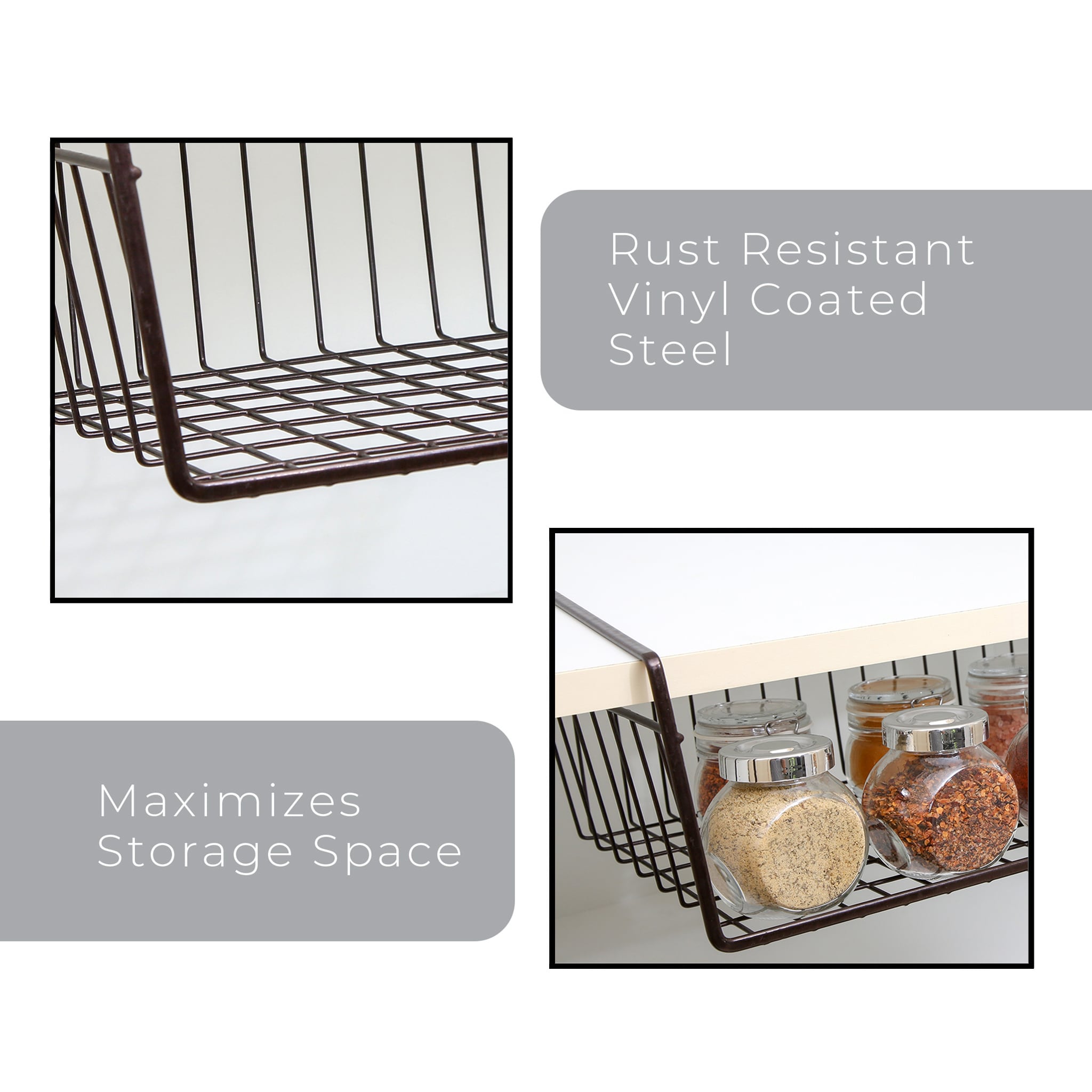 Under Shelf Hanging Basket,White Under Shelf Storage Basket,Metal Wire  Storage Basket Organizer,Undershelf Storage Unit Kitchen,Iron Mesh Shelf  Basket