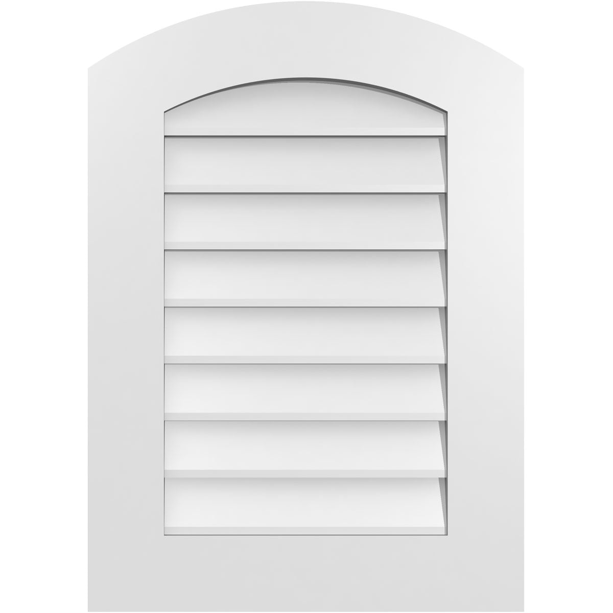 Ekena Millwork GVPAR20X2801SN 20-Inches x 28-Inches Off-white Round top PVC Gable Louver Vent