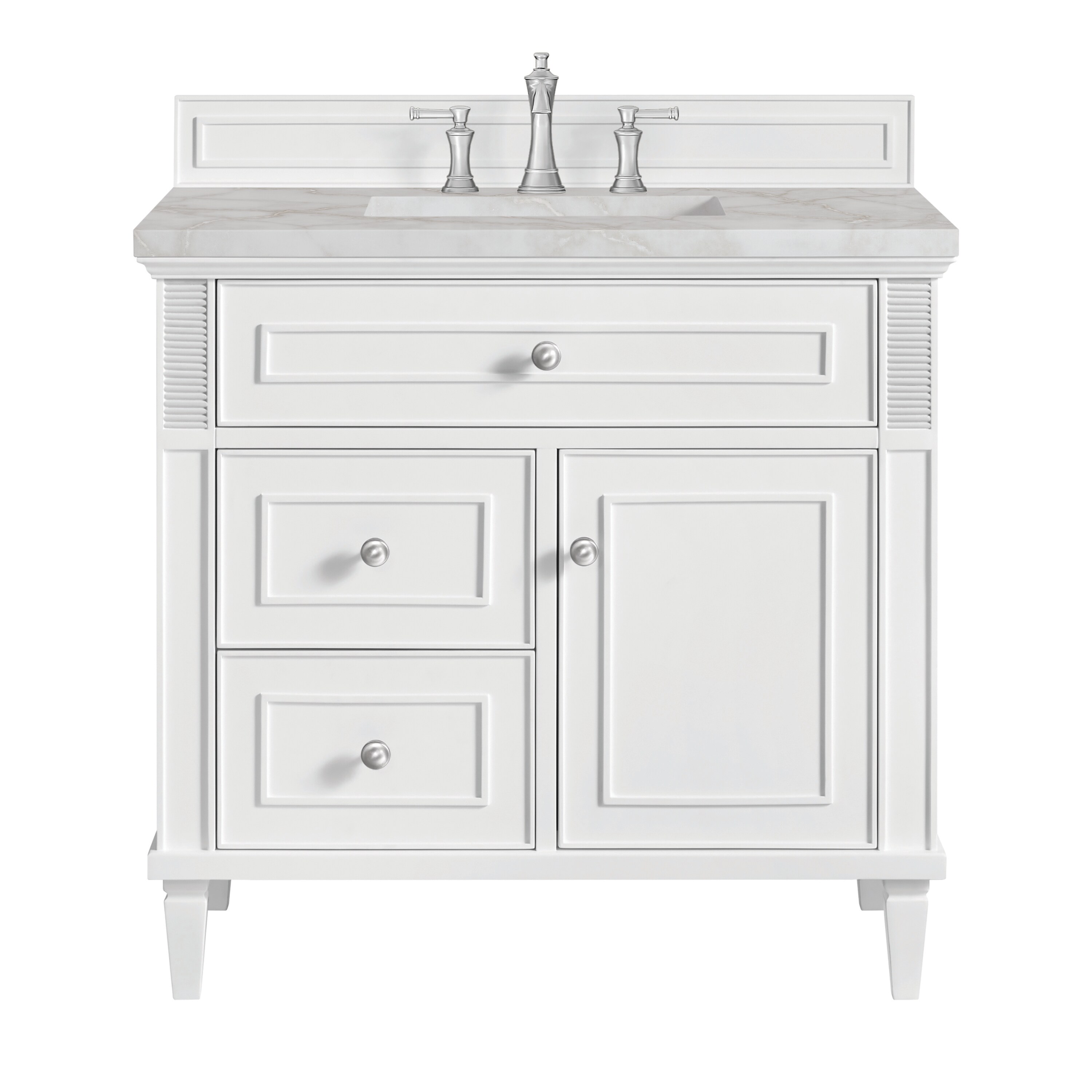 James Martin Vanities Lorelai 36-in Bright White Undermount Single Sink ...