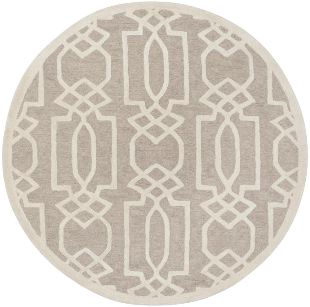 Safavieh BEL138C-5R Bella Soma 5 x 5 (ft) Tufted Wool Sand/Ivory Round Indoor Geometric Farmhouse/Cottage Area rug