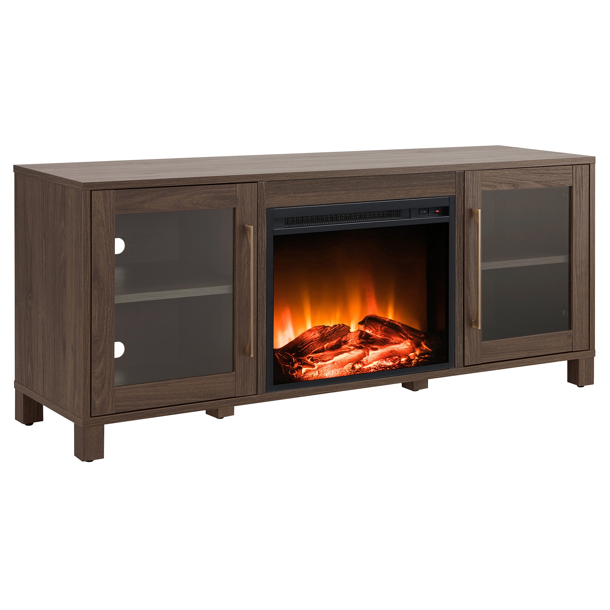 Hailey Home TV1418 Quincy Farmhouse/Rustic Alder Brown TV stand ( Accommodates TVs up to 70-in )