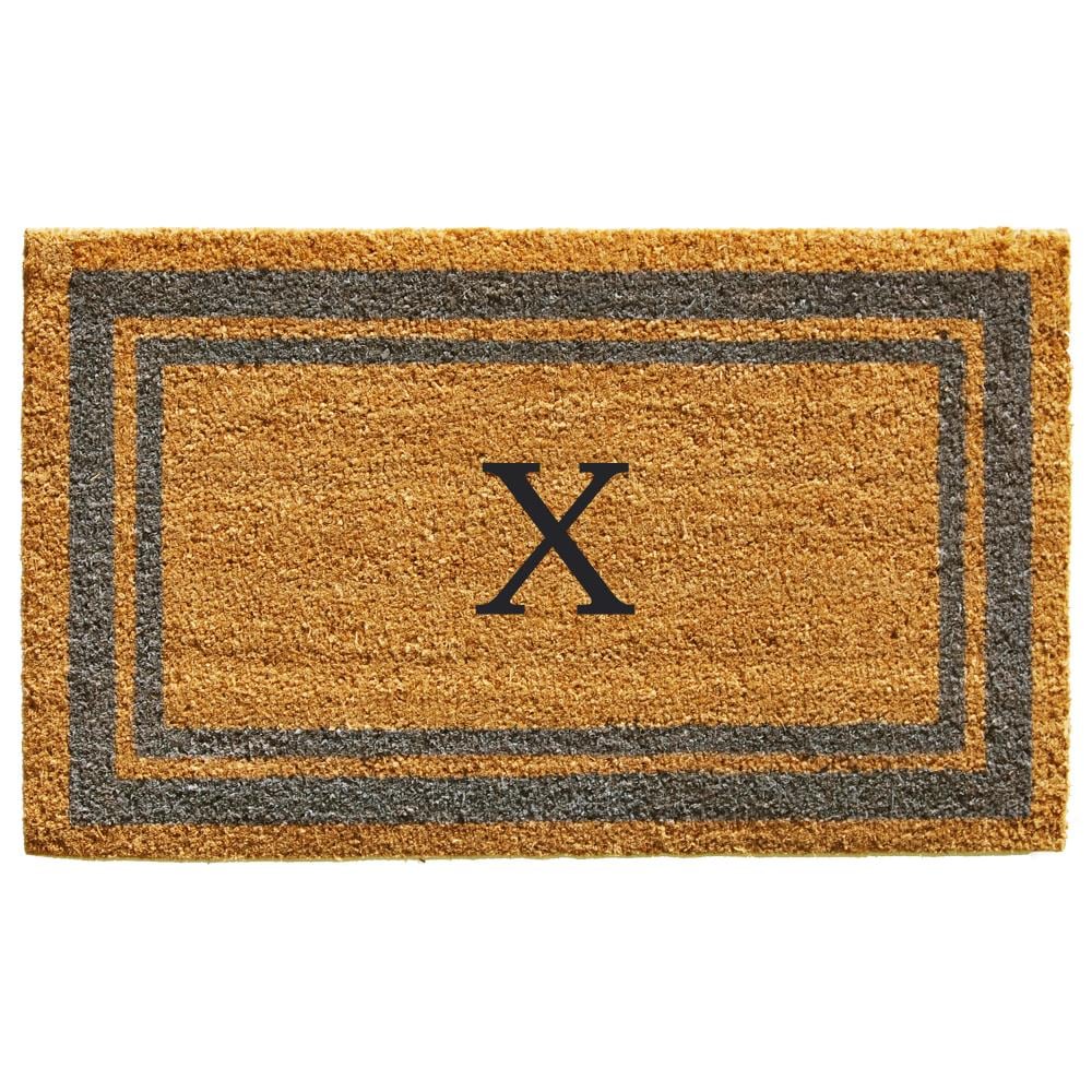 Callowaymills 153022436X 2-ft x 3-ft Natural/Periwinkle Coir/Vinyl Rectangular Indoor or Outdoor Decorative Door Mat