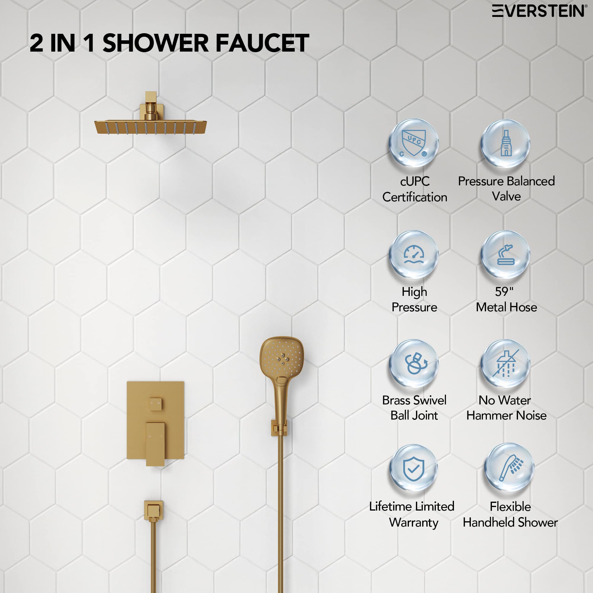 EVERSTEIN M6646GNI-10BL Tub-Shower-Faucets - View #4