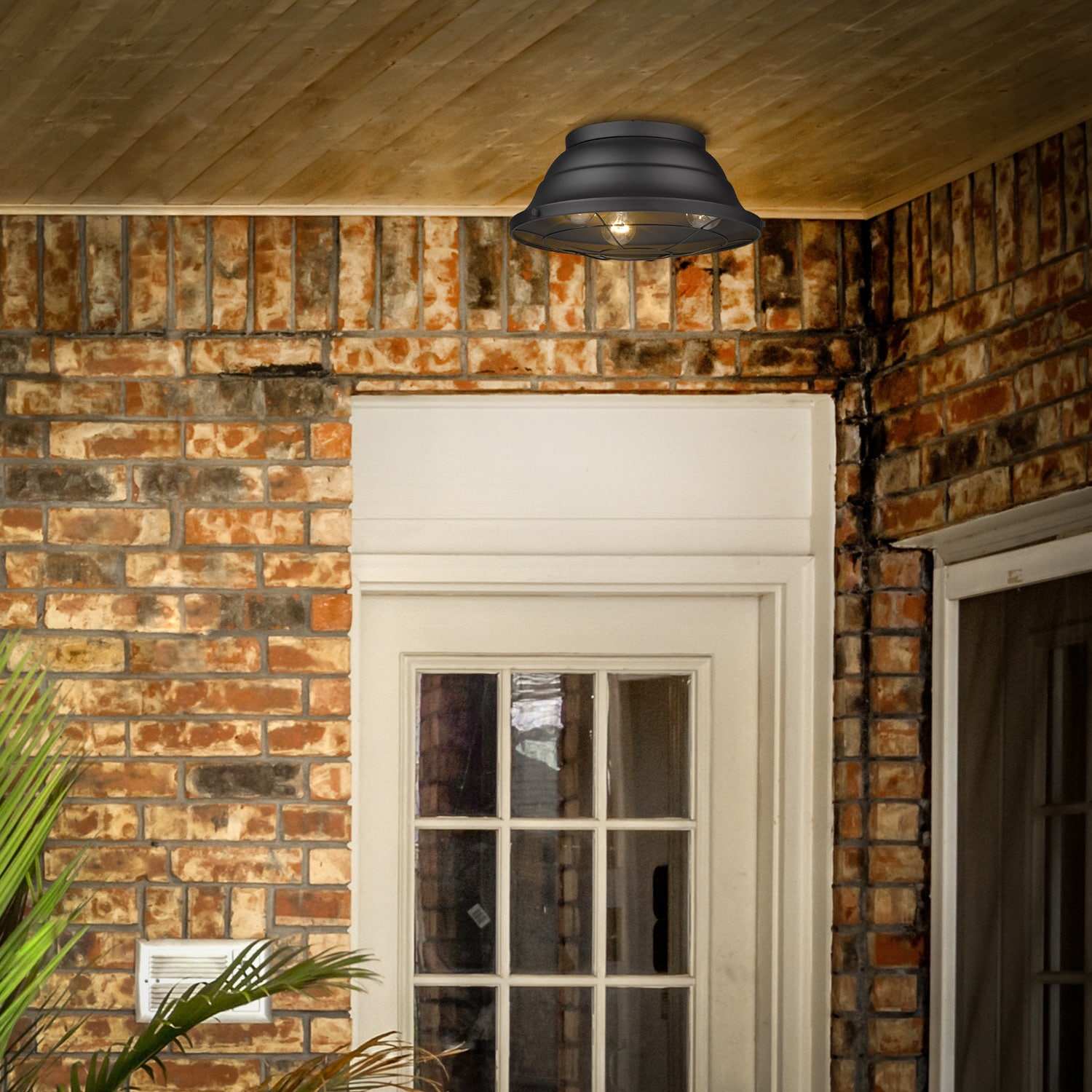 Natural Black Aluminum Indoor/Outdoor Flush Mount Light