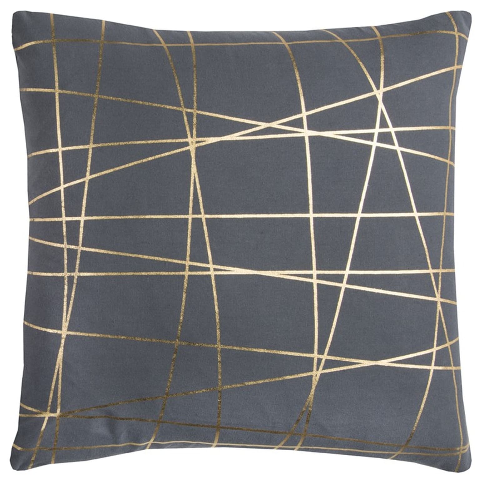 HomeRoots 4000403246 20-in x 20-in Gray and Gold Square Indoor Decorative Pillow