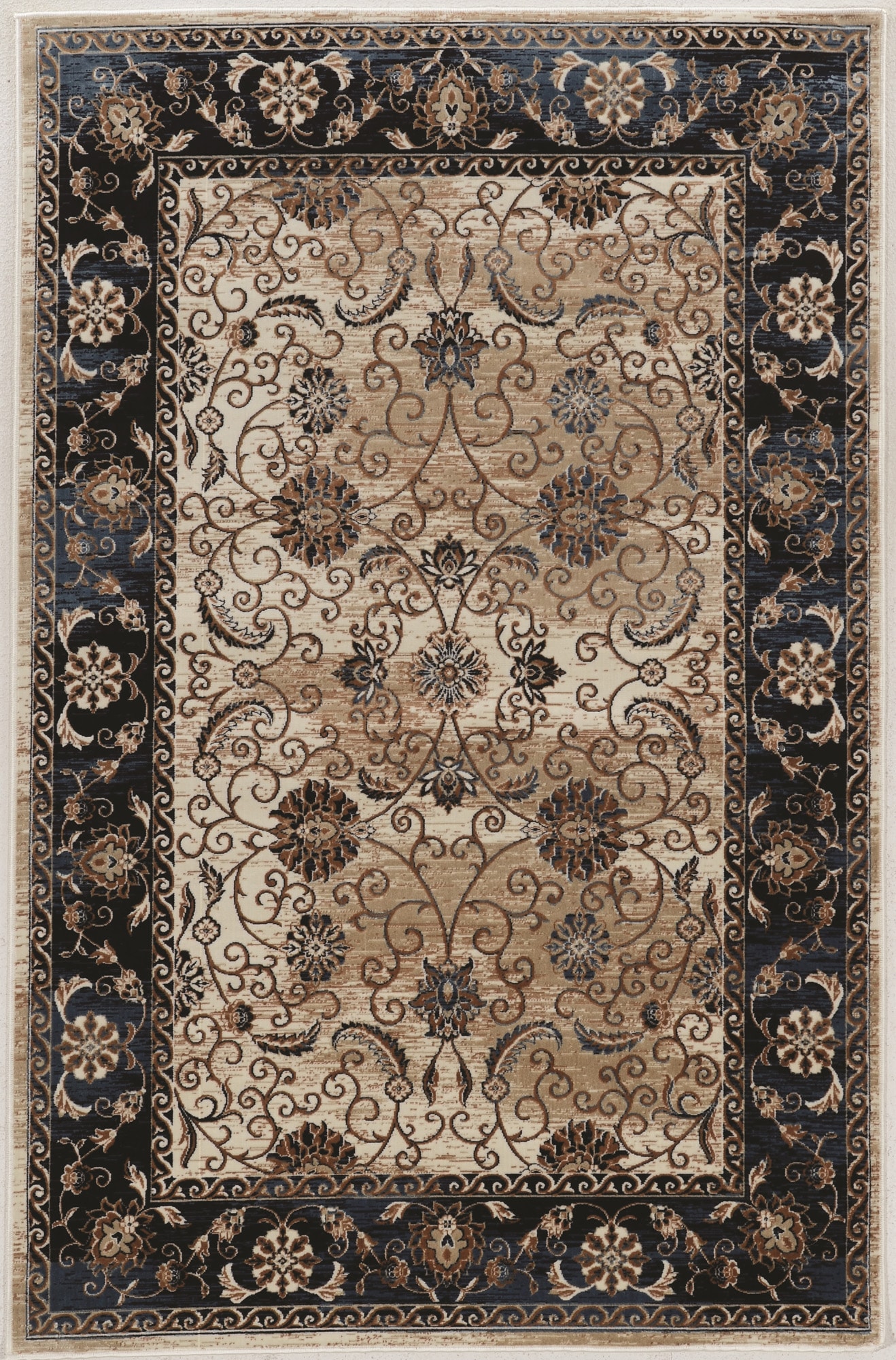 Linon RUGVT4423 Vintage 2 X 3 (ft) Navy Indoor Distressed/Overdyed Area Rug