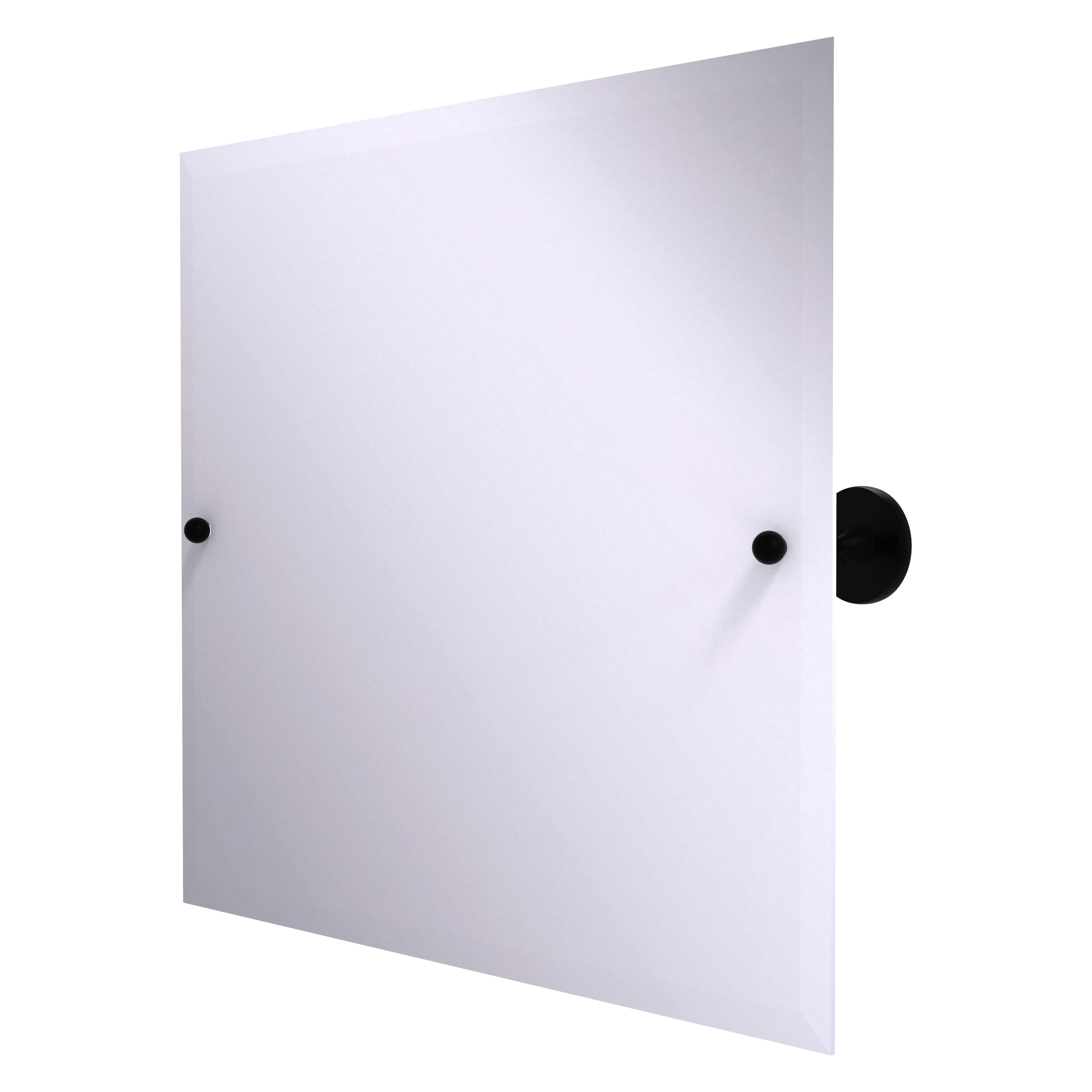 Allied Brass SL-93-BKM Shadwell 22-Inches x 3.4-Inches Beveled Frameless Rectangle Tilting Bathroom Vanity Mirror ( Matte Black )