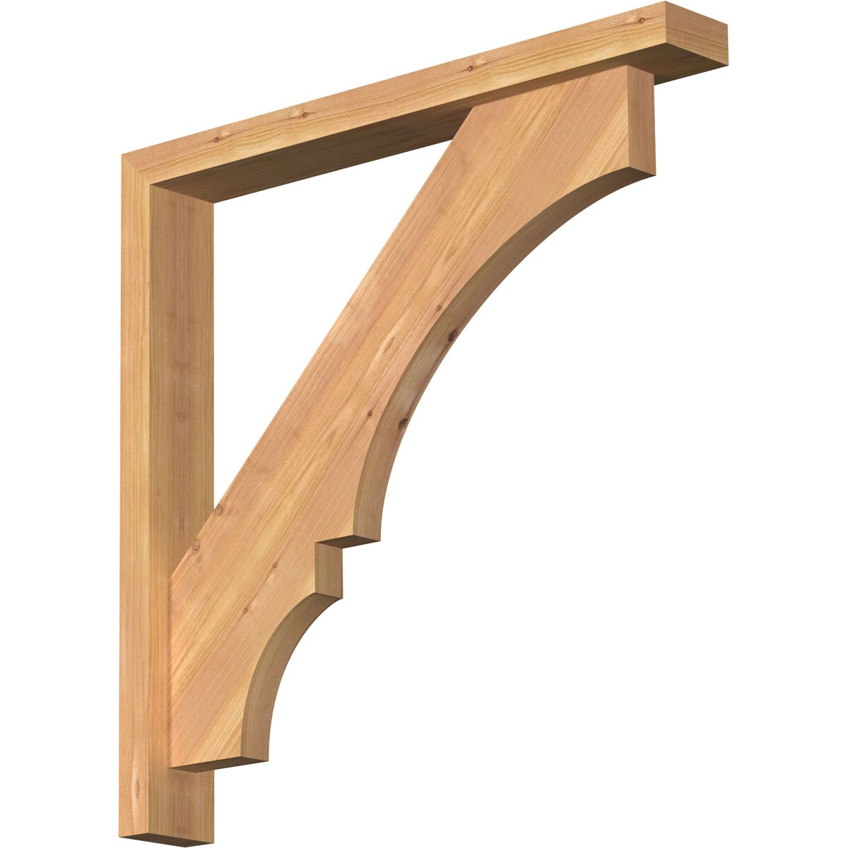 Ekena Millwork 1461926 Balboa Block Smooth Bracket with Offset Brace Western Red Cedar Wood Standard Bracket