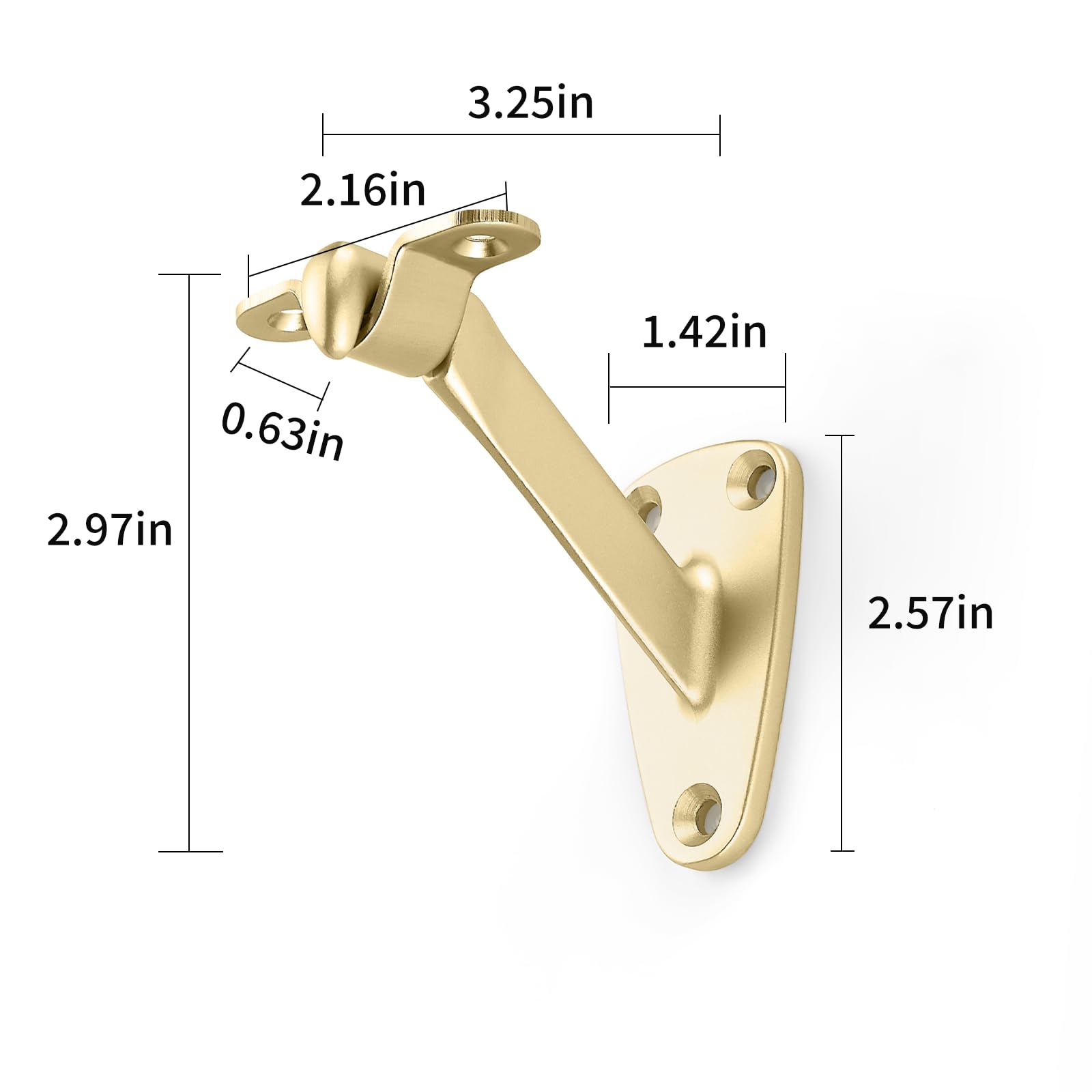 Afoxsos 3 Inch Gold Handrail Stair Brackets 3 Pack Zinc Alloy Rust ...