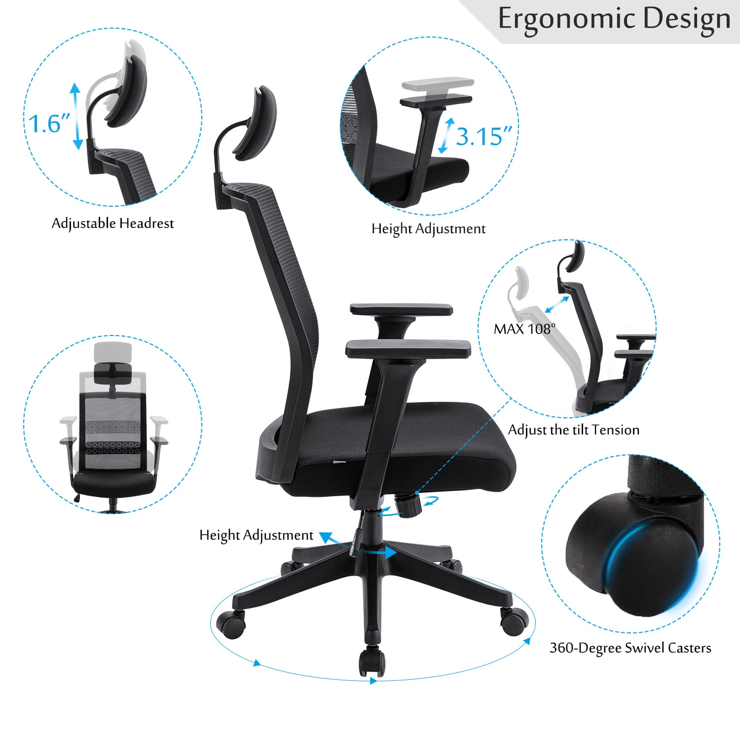 CASAINC CR-D0102HH0WU7 Office-Chairs - View #7