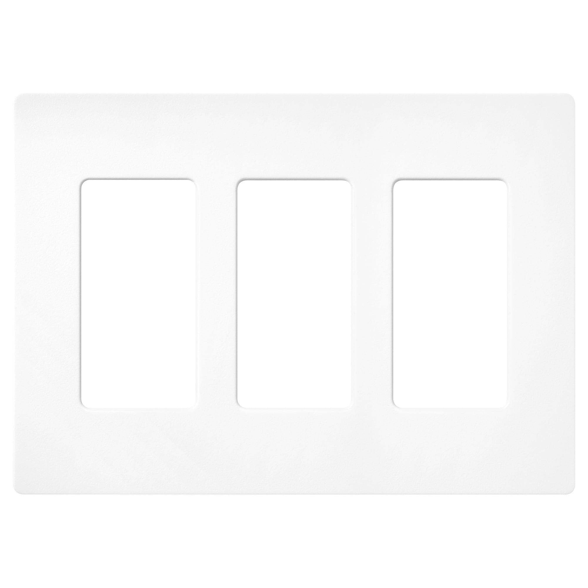 Lutron SC-3-BW Claro 3 -Gang Standard Size Brilliant White Plastic Indoor Screwless Decorator Wall Plate