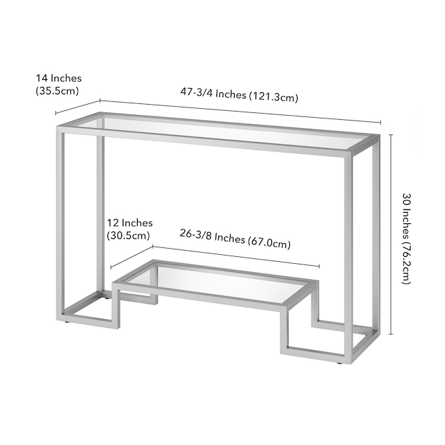 Athena Glam Nickel Console Table, What Are The Dimensions Of A Console Table