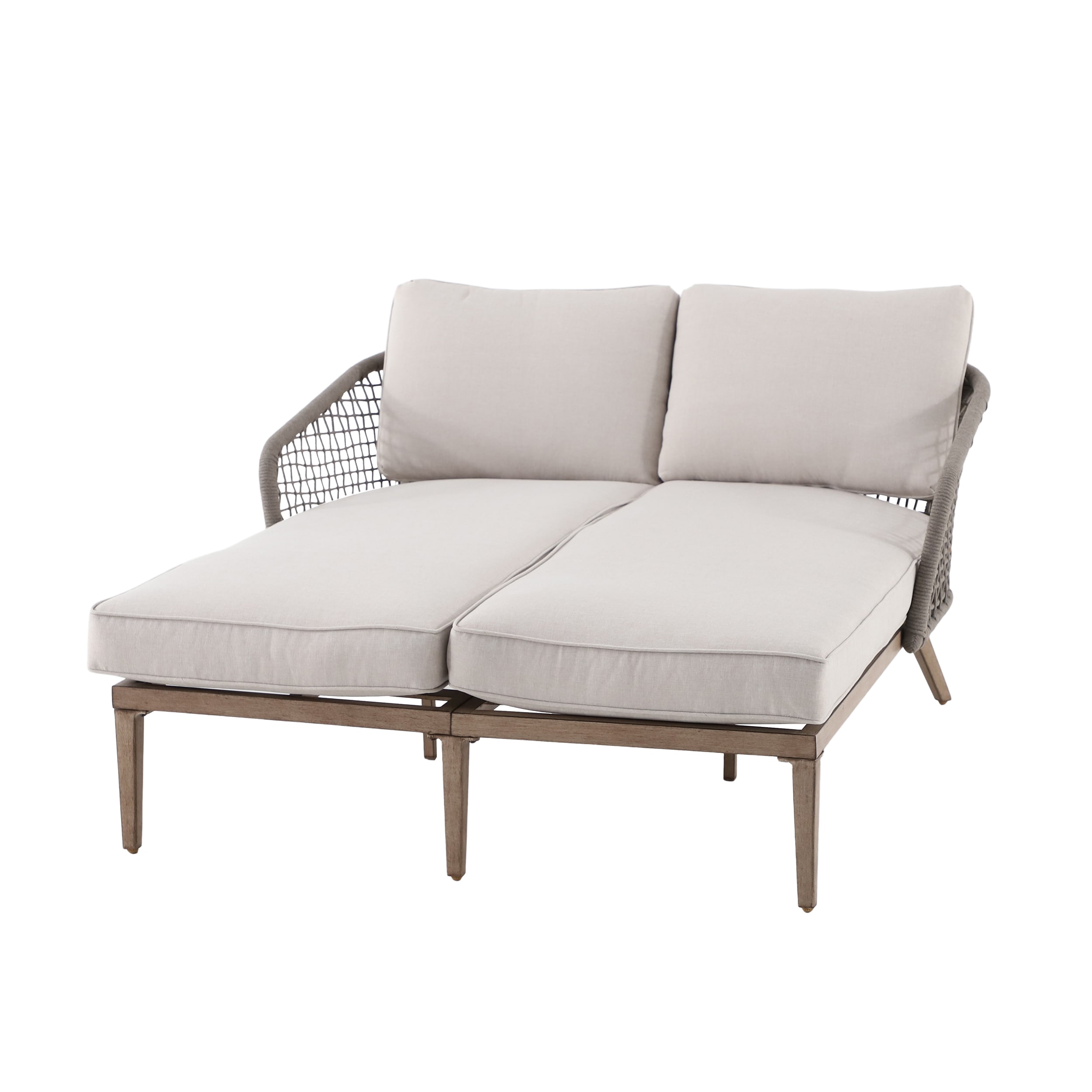 Verwisselbaar ticket weigeren allen + roth Wicker Outdoor Loveseat with White Cushion(S) and Aluminum  Frame in the Patio Sectionals & Sofas department at Lowes.com