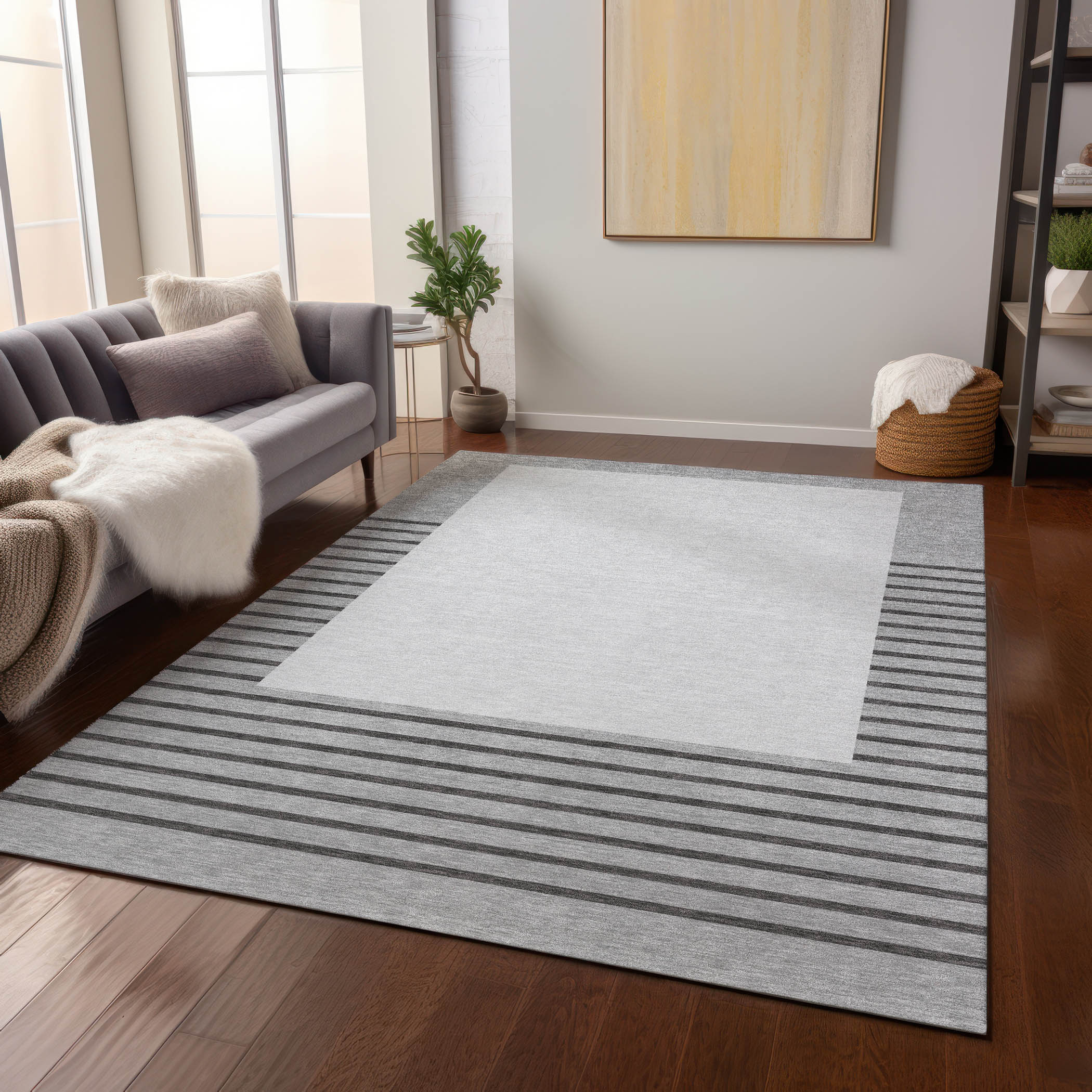 Addison Rugs ACN995GY10X14 Chantille ACN995GY 10 x 14 (ft) Polyester Gray Rectangular Indoor/Outdoor Geometric Area rug
