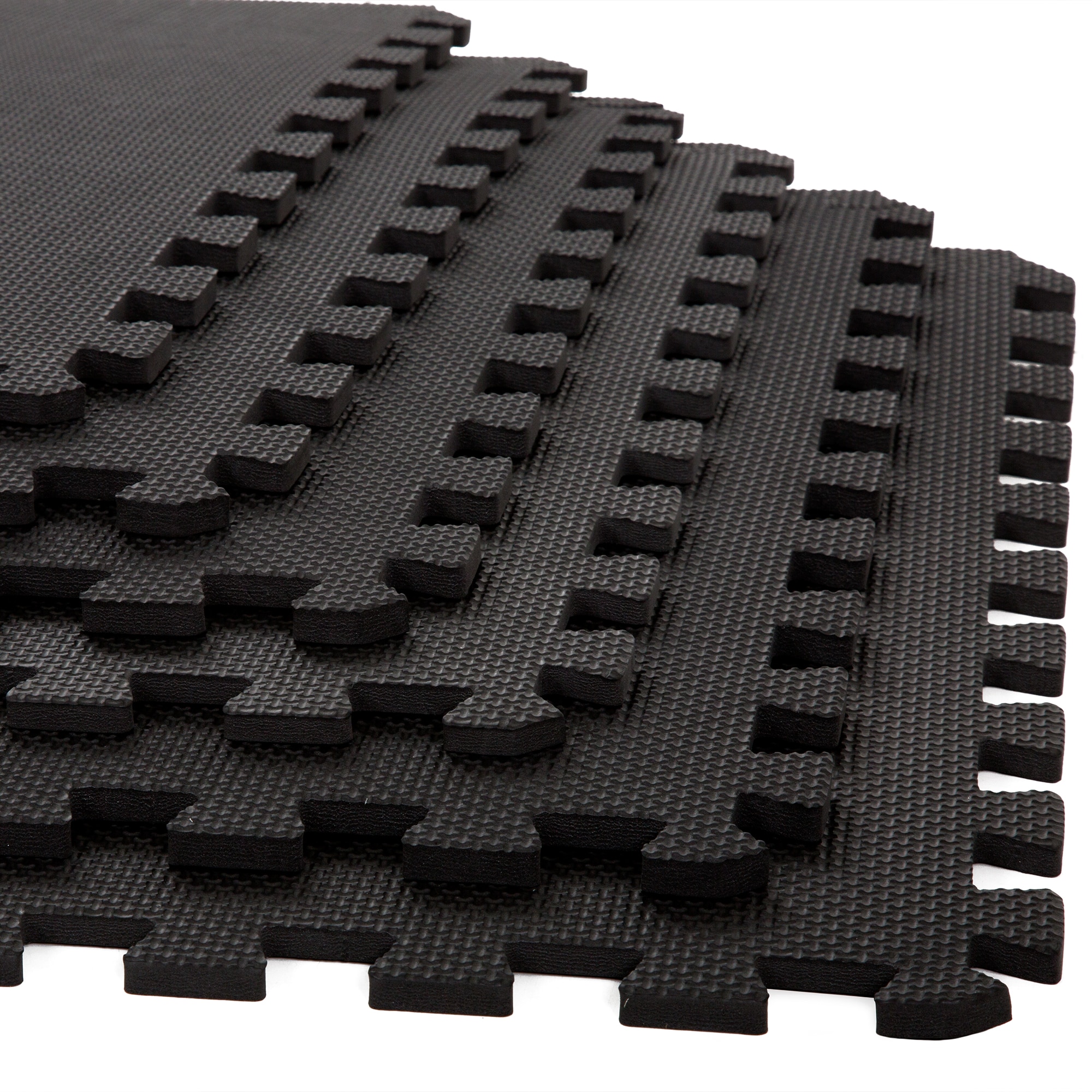 VEVOR 6 Pcs 1/2 inch Thick Gym Floor Mats, 24 x 24 Eva Foam & Rubber Top Interlocking Workout Floor Mats with 24 sq.ft Coverage, Waterproof