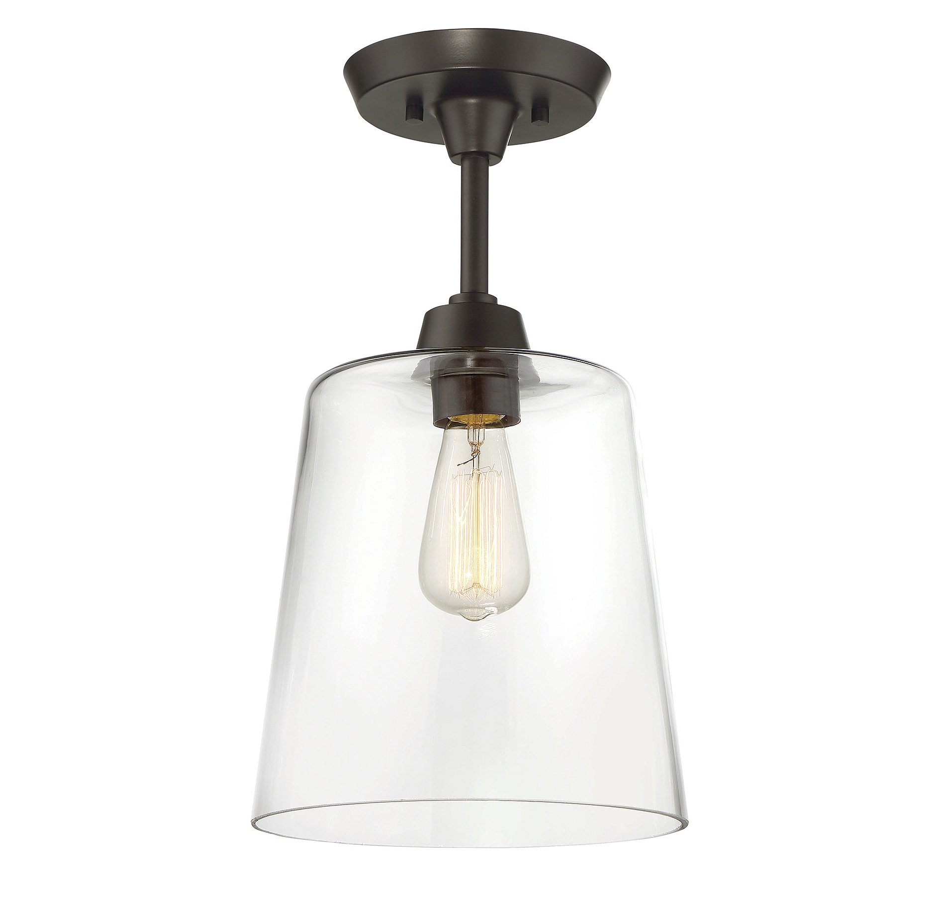 Meridian Lite Trends M60010ORB Meridian 1 -Light 10-in Oil rubbed Bronze Semi Flush Mount Light