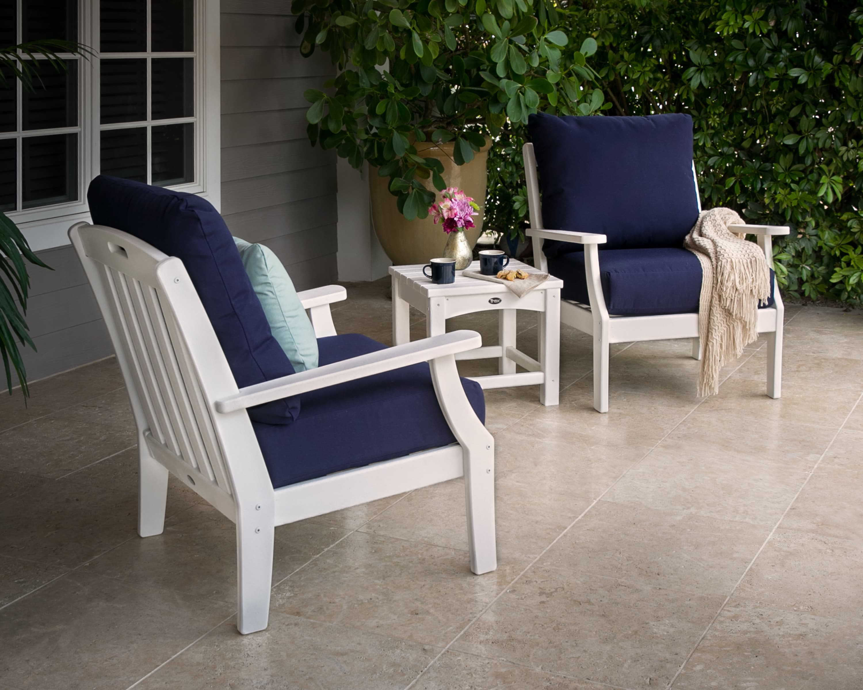 Gray Climate Resistant HDPE Outdoor Accent Table