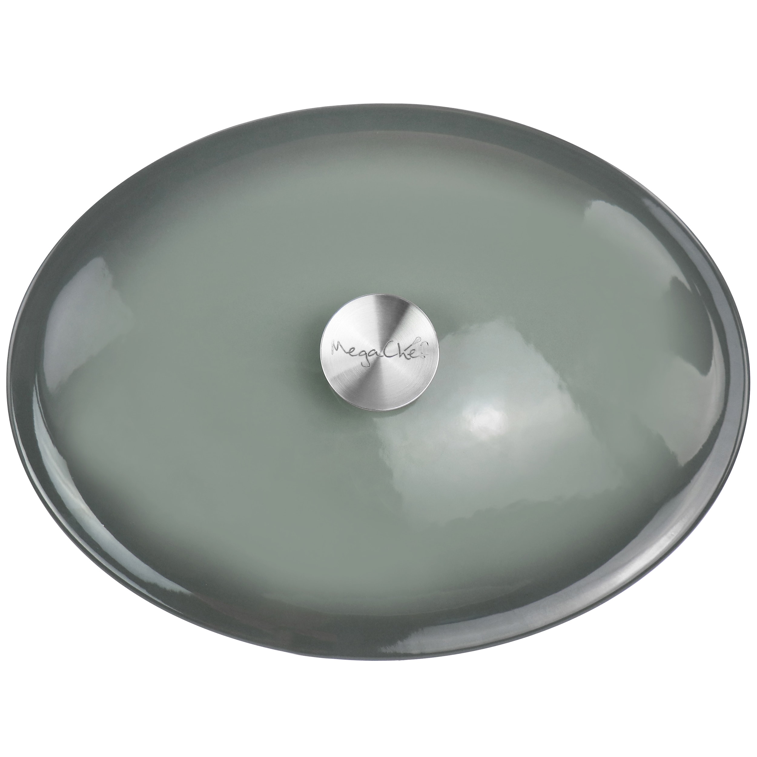 Gray 7-Quart Oval Enameled Cast Iron Casserole Dish