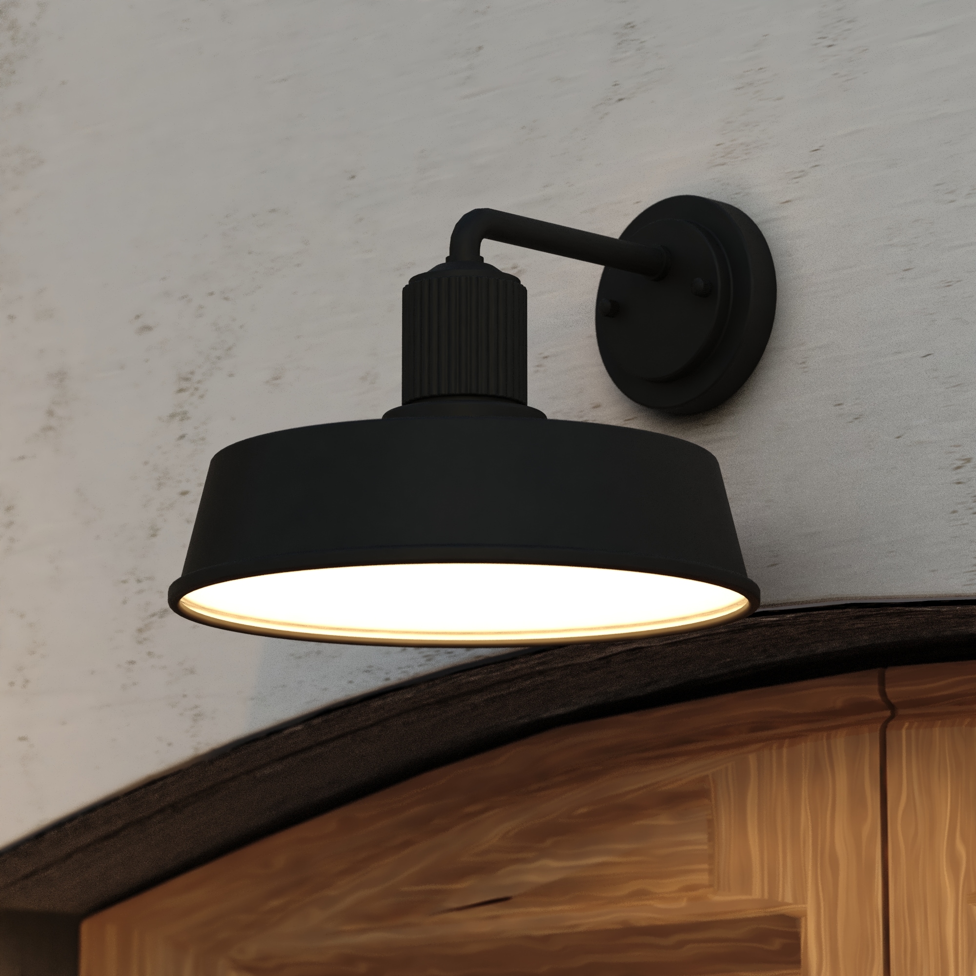 Cascadia T0751 Hammond 1 -Light 9.75-in H Multiple finishes Black Hardwired Dusk to Dawn Outdoor Wall Light