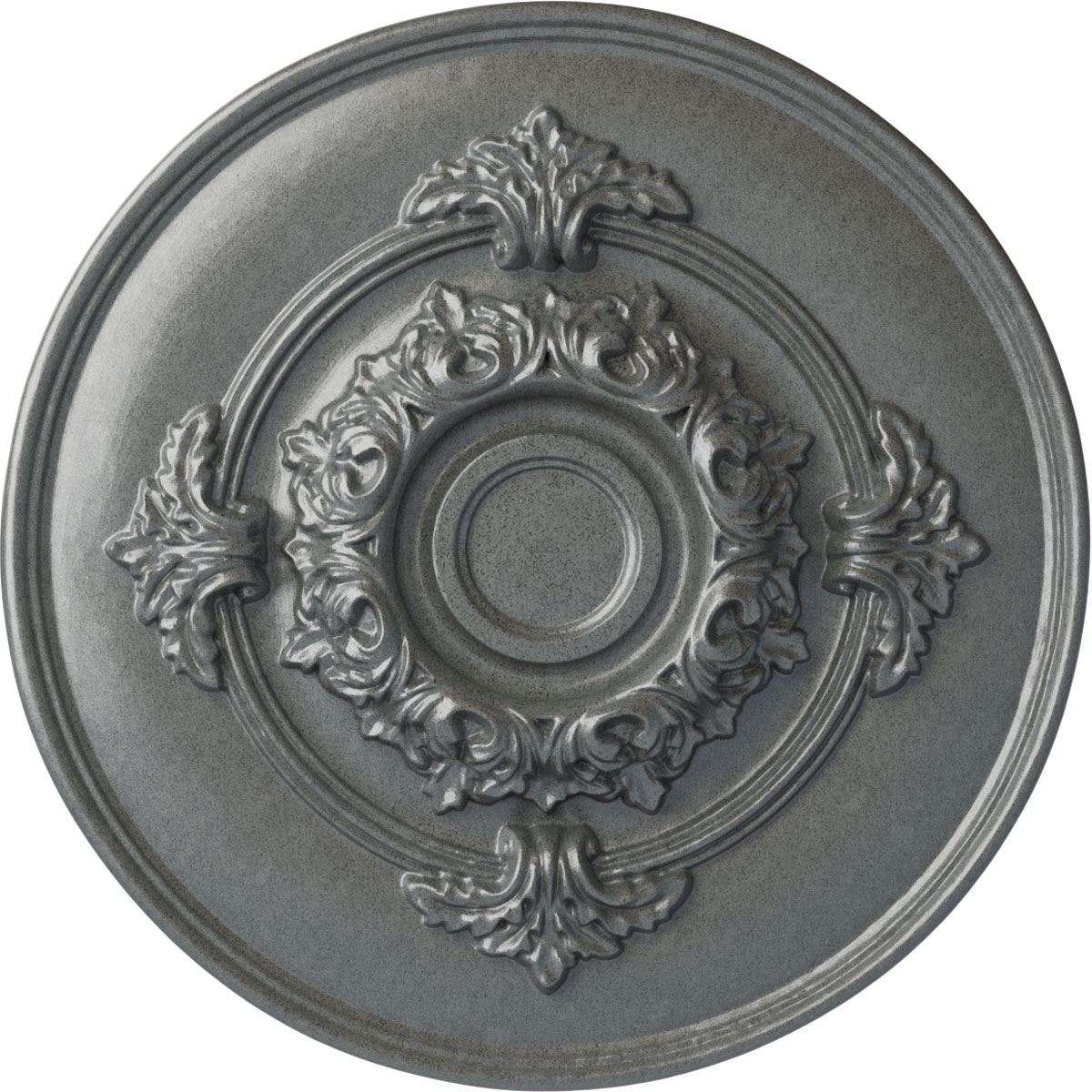 Ekena Millwork CM13MOPLS Monique 13.75-in W x 13.75-in L Painted Platinum Polyurethane Whole Ceiling Medallion