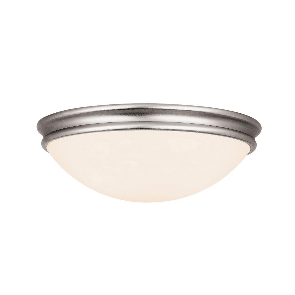 Access Lighting 20724LEDD-BS/OPL Atom 1-Light 8.5-in Brushed Steel LED Flush Mount Light ENERGY STAR
