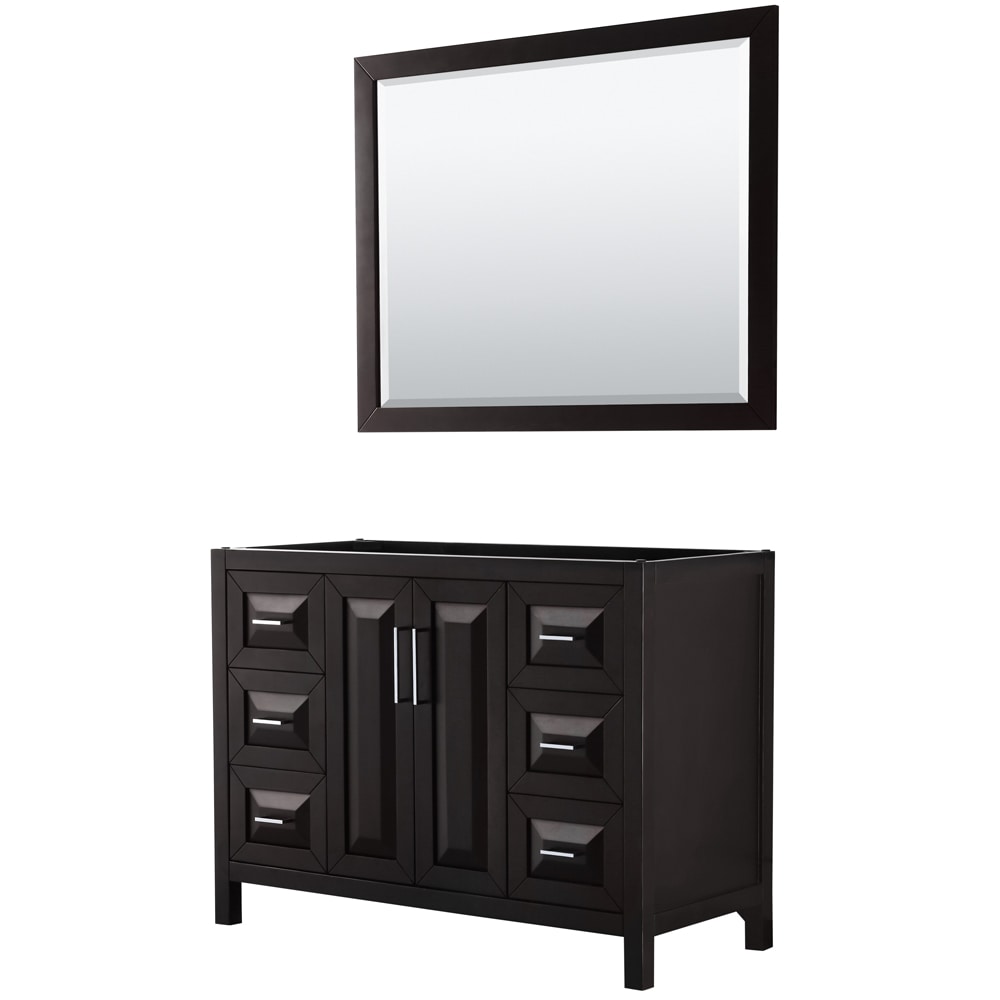 Wyndham Collection WCV252548SDECXSXXM46 Daria 48-in Dark Espresso with Polished Chrome Trim Bathroom Vanity Base Cabinet without Top (Mirror Included)