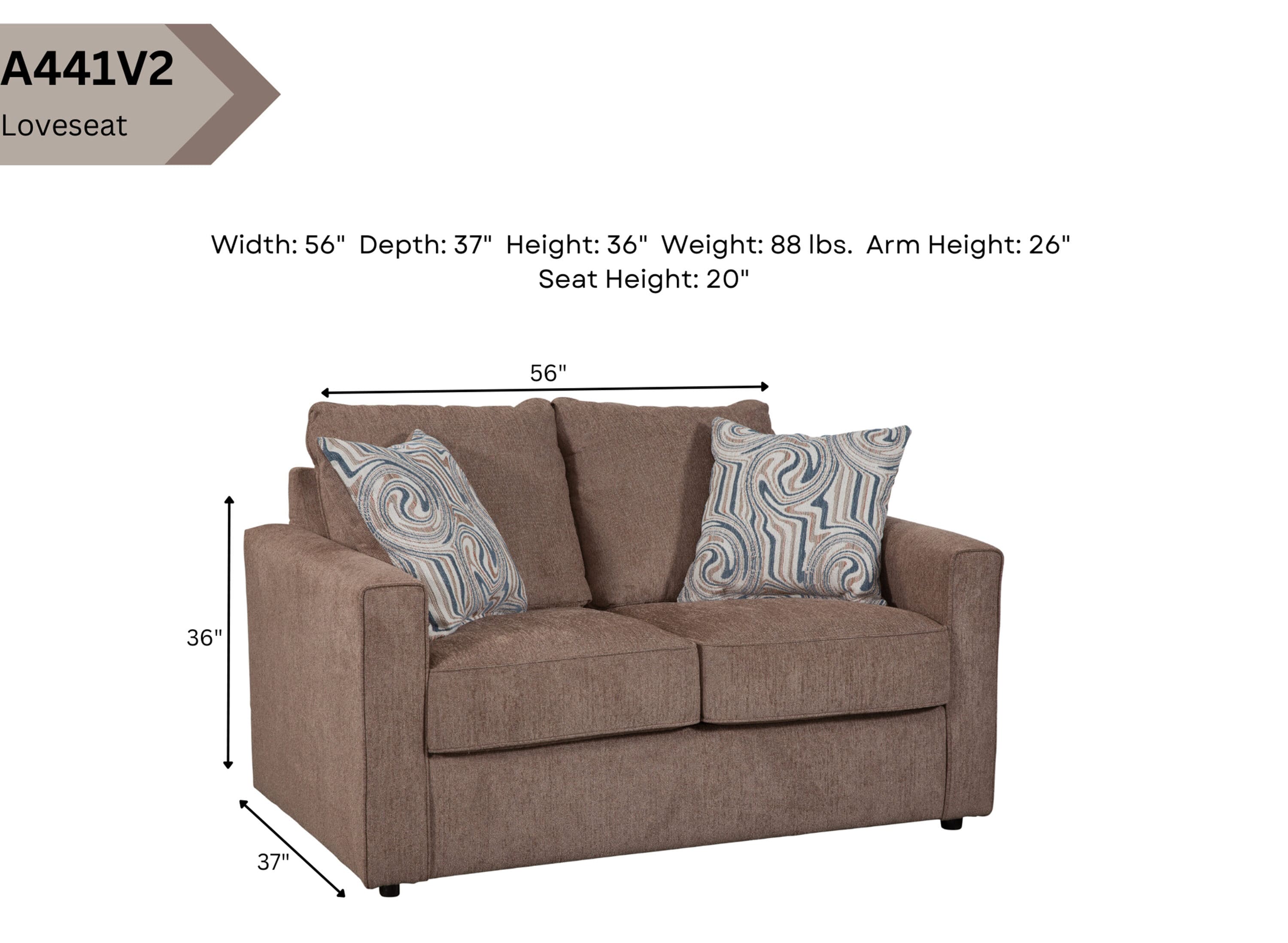 A Furniture Classics 8-020-A441V2 Sofas-Loveseats - View #3