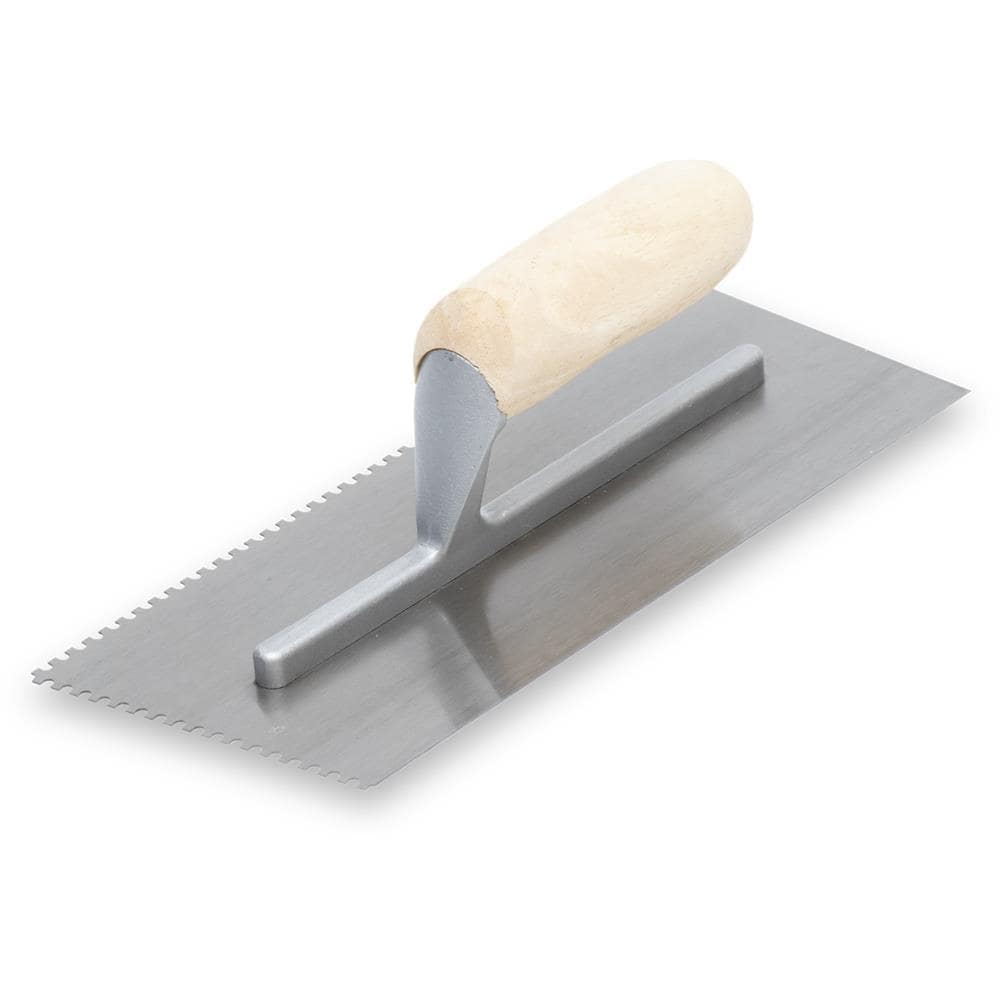 Marshalltown NT992 1/8-in x 1/8-in x 1/16-in Ground Steel U-notch Ceramic Floor Trowel