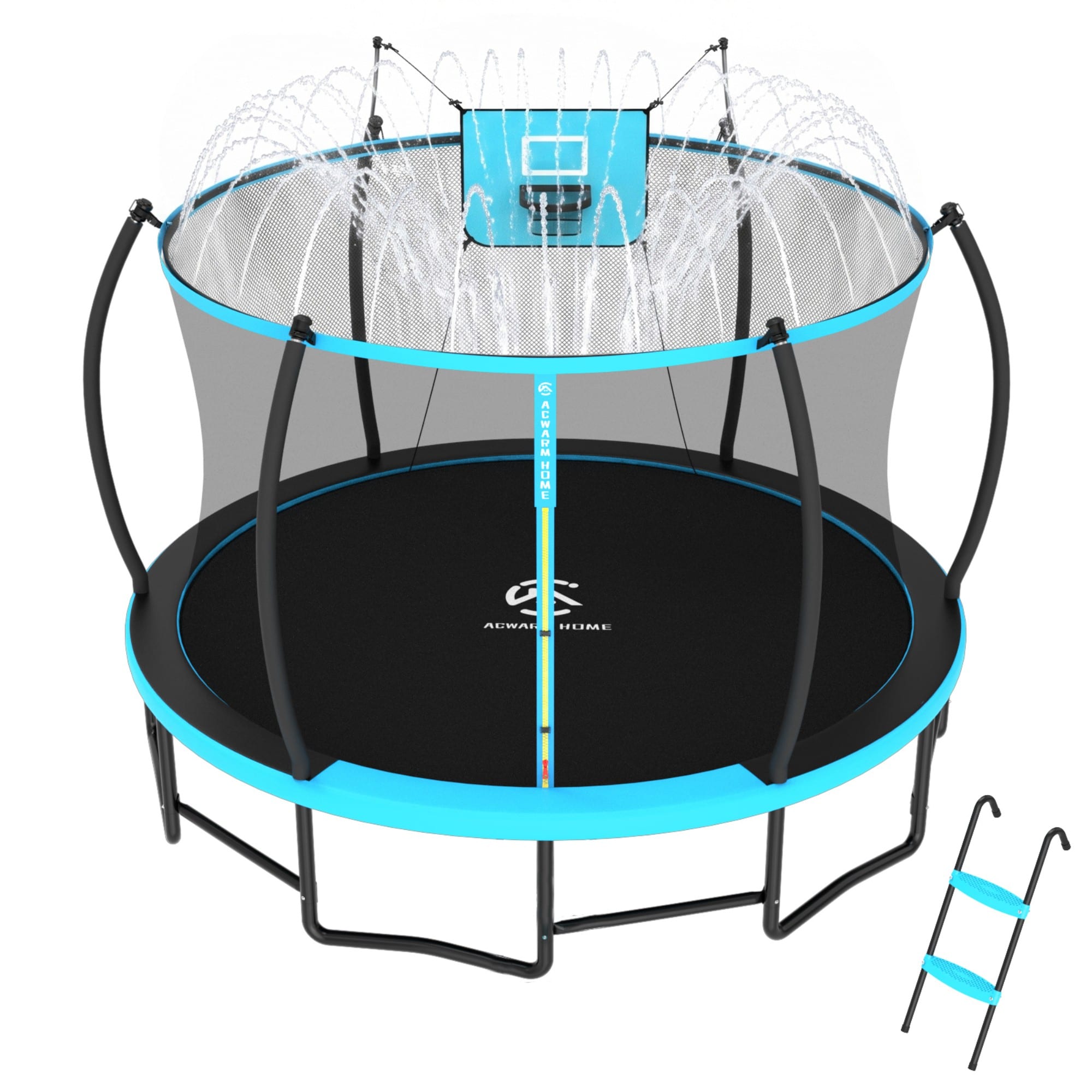 Jumpfly - 2026 Upgraded 16FT 1500lbs Tranpoline for Kids and Adults with Light Sprinkler Basketba...