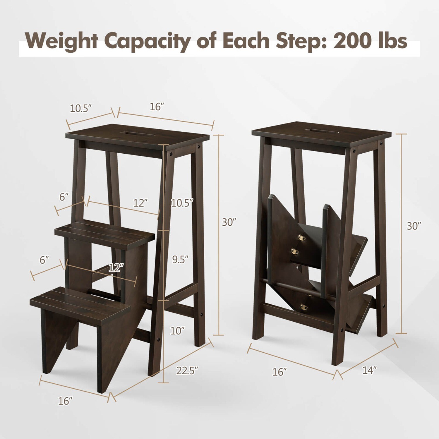 Costway CSHY000269 Step-Ladders - View #3