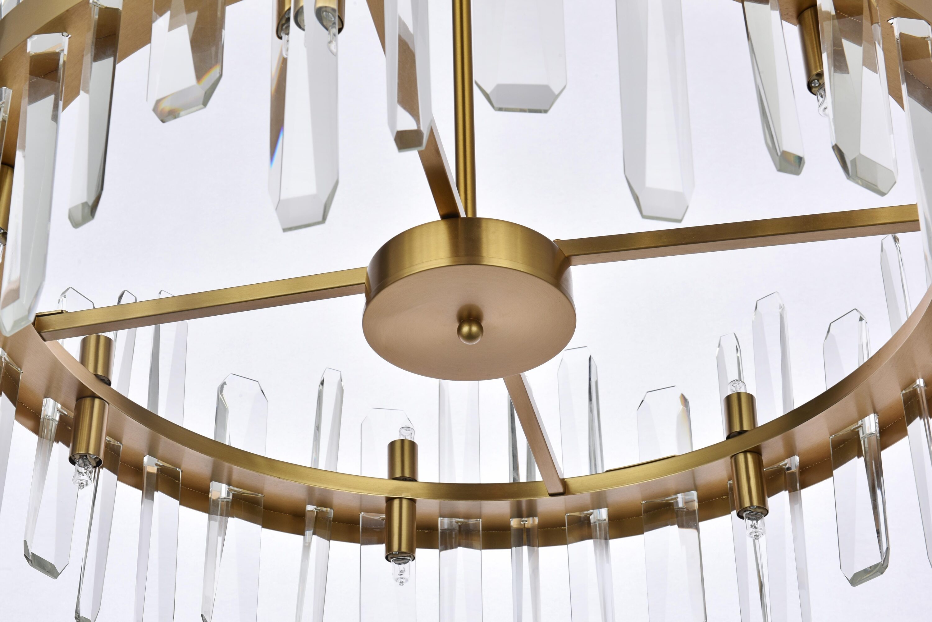 Satin Gold Crystal 14-Light Pendant Chandelier