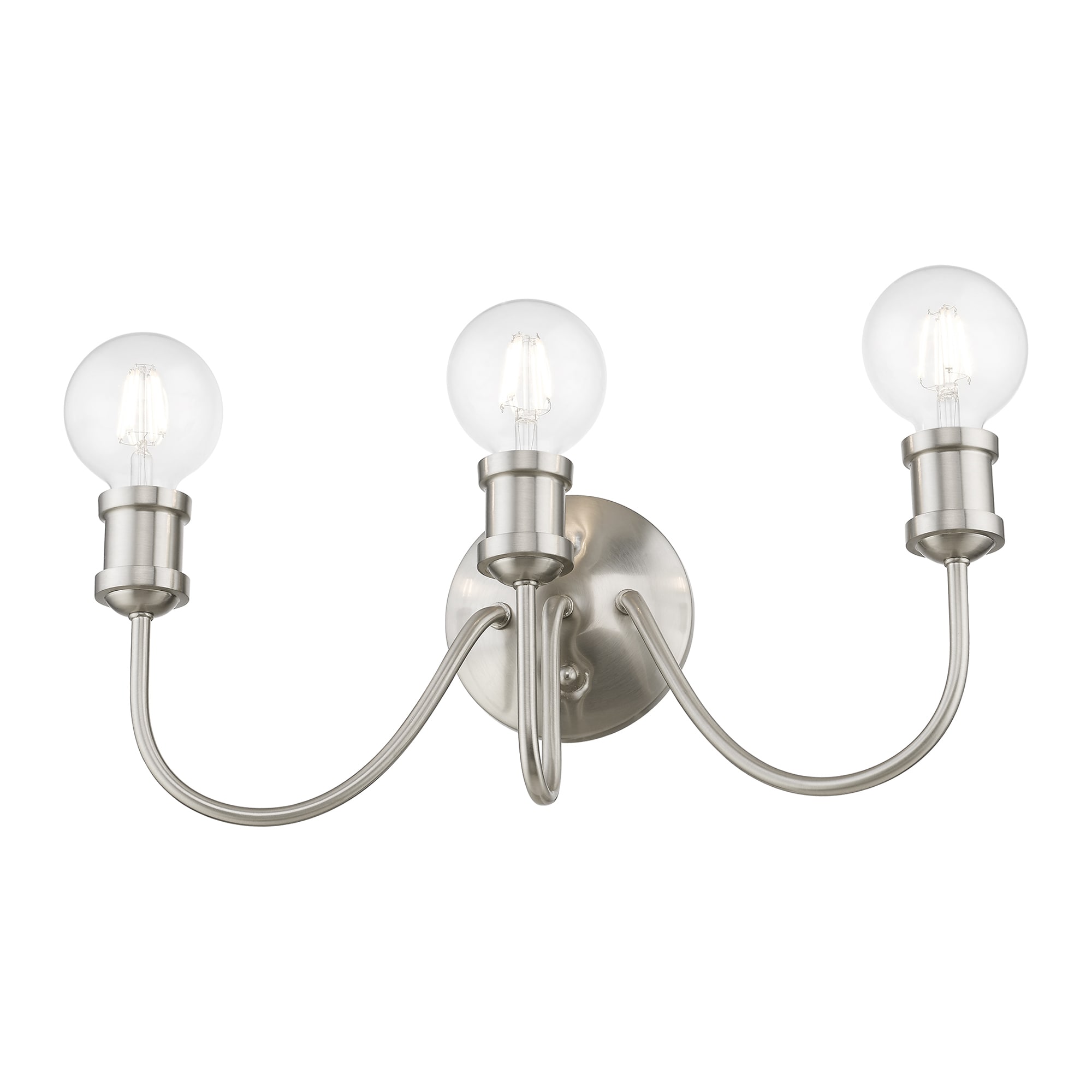 Brushed Nickel 3-Light Dimmable Vanity Fixture