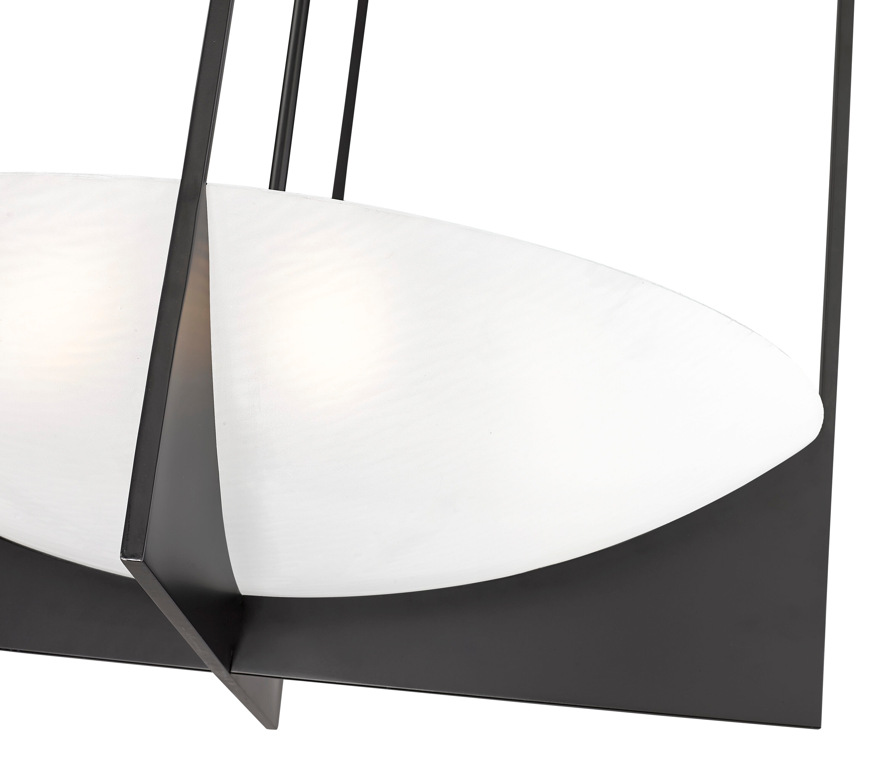 Matte Black Steel 8-Light Cage Chandelier