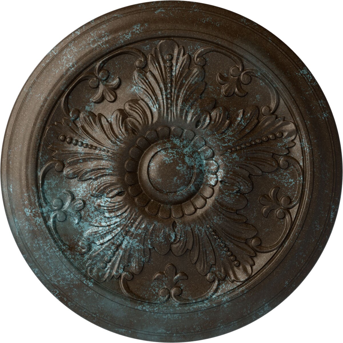 Ekena Millwork CM17VIBBS Vienna 16.875-in W x 16.875-in L Painted Bronze Blue Patina Polyurethane Whole Ceiling Medallion