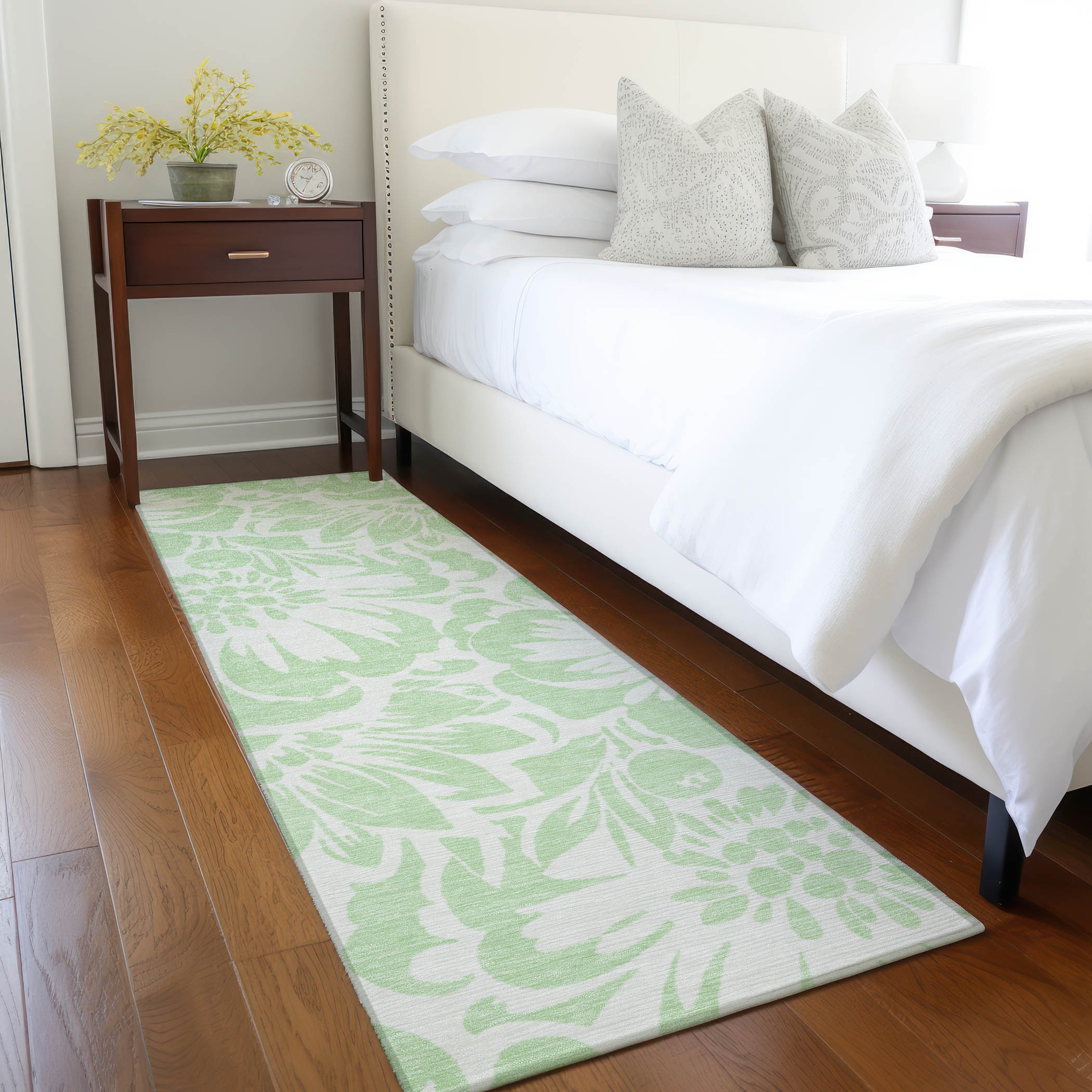 Addison Rugs ACN551MZ2X8 Chantille ACN551MZ 2 x 7 (ft) Polyester Mint Rectangular Indoor/Outdoor Floral/Botanical Farmhouse/Cottage Machine washable Area rug