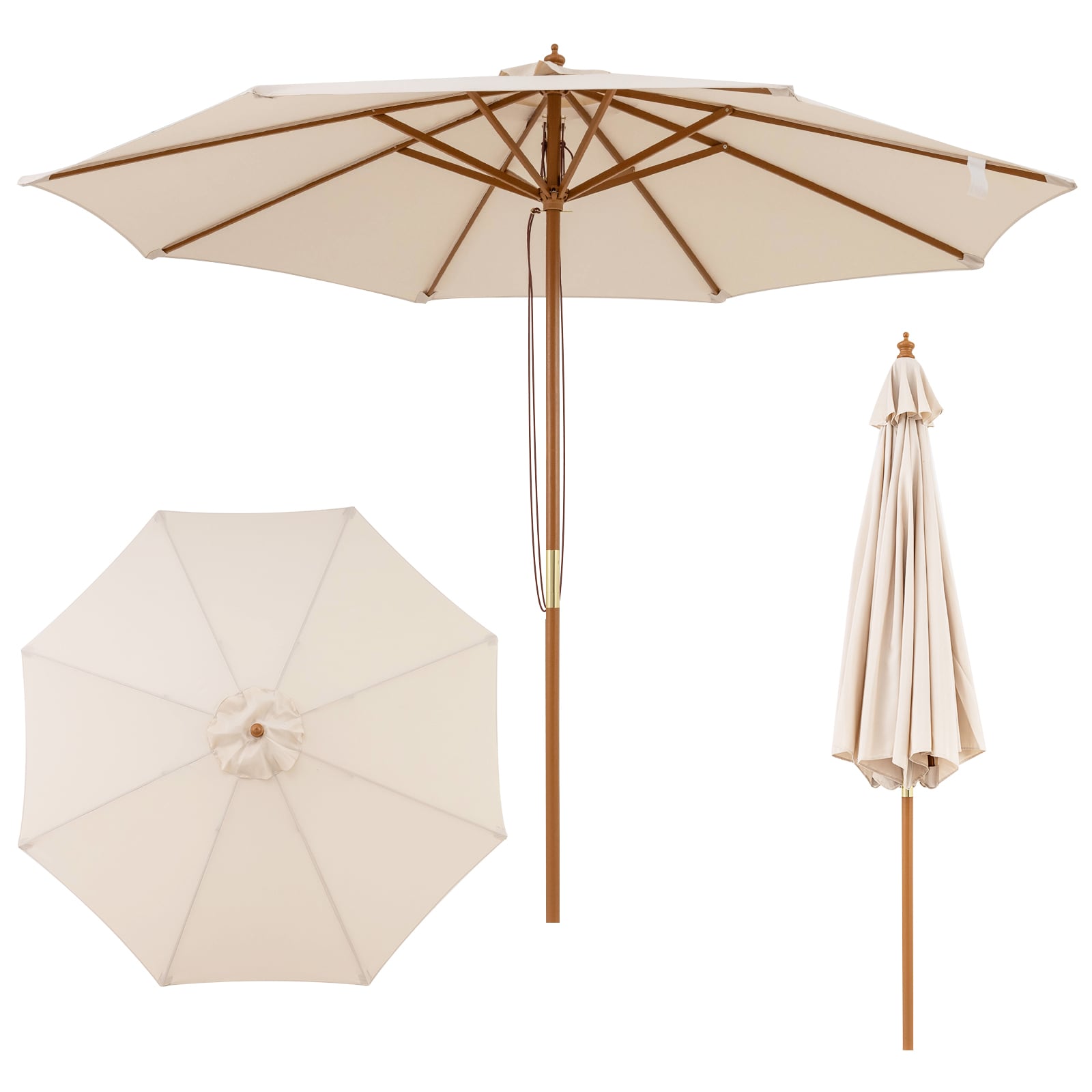 buy bamboo patio umbrella Bambrella 8.5' Square Sirocco Side Wind Manual Lift Cantilever  Willow Creek Designs repellent and rip Promotional Bamboo Market Umbrella |