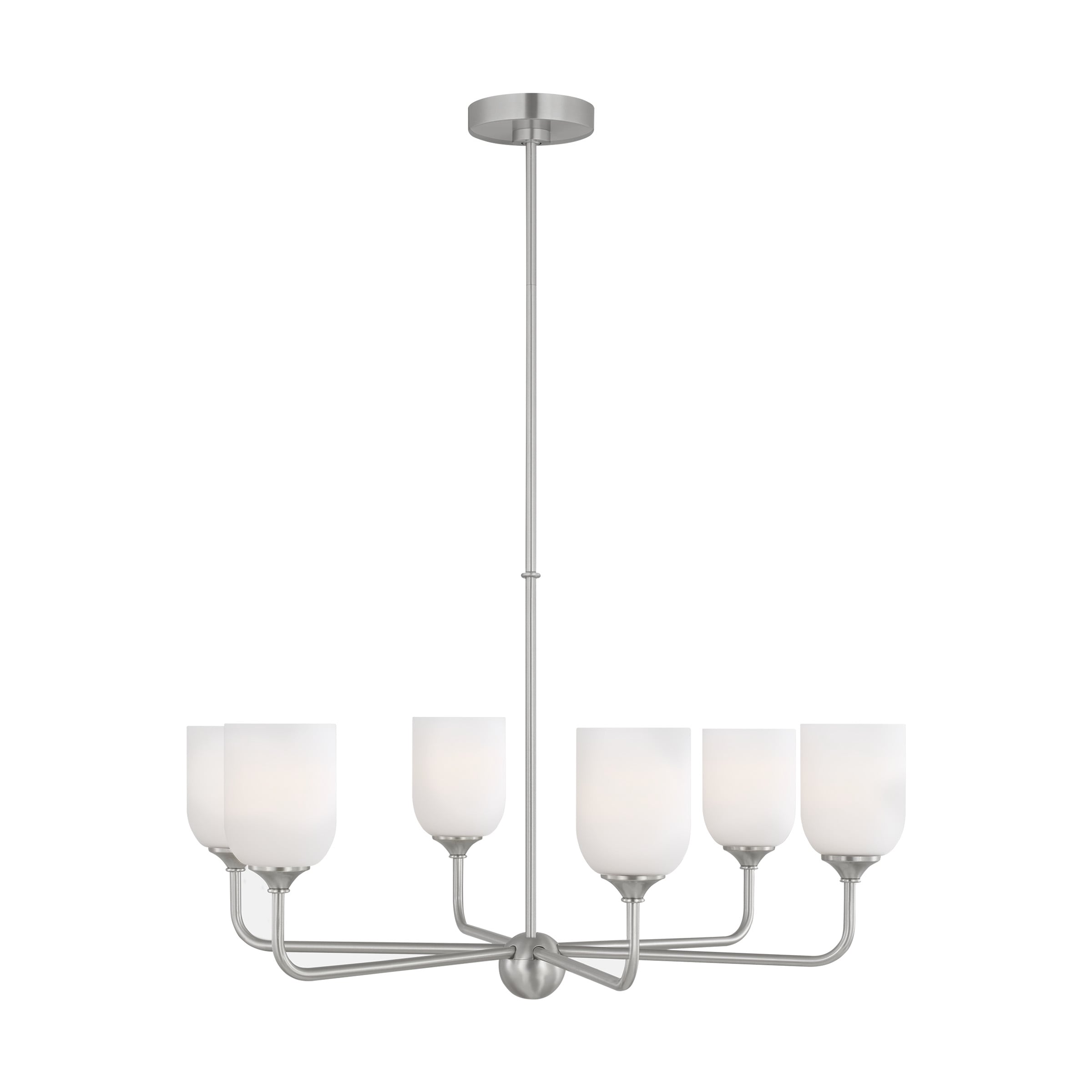 Generation Lighting GLC1096BS Emile 6 -Light Brushed Gray Traditional For Use in Dining Rooms, Foyers, Living Rooms Chandelier