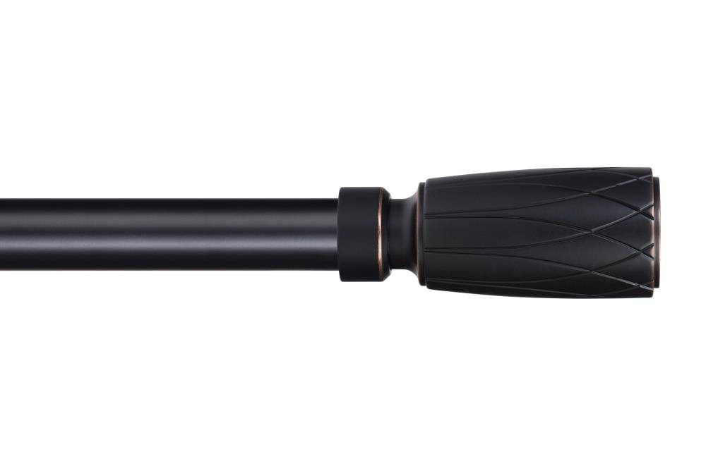 The Haven Collection 004-72144DOB  72-in to 144-in Oil Rubbed Bronze Steel Single curtain rod