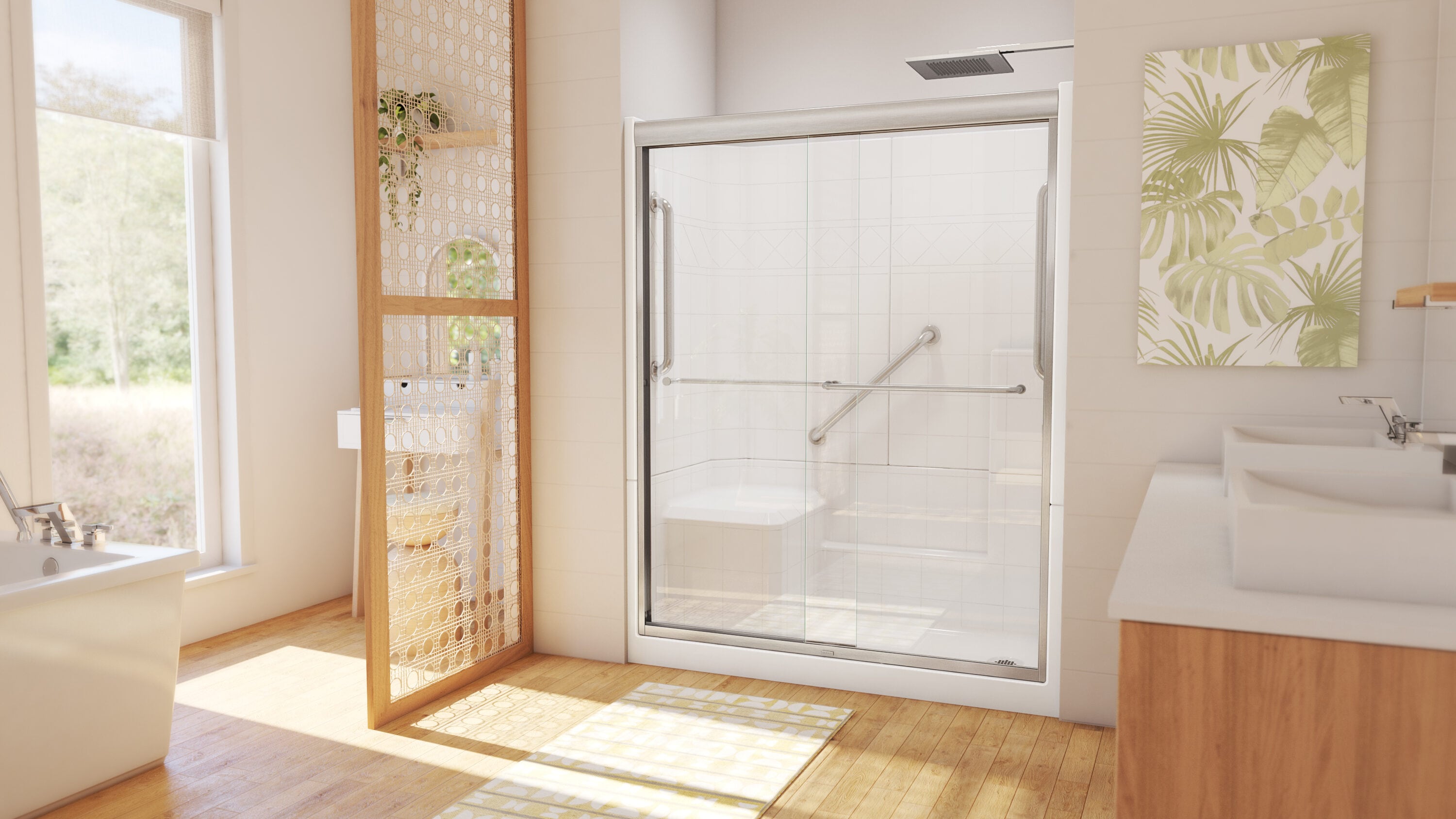 Laurel Mountain LM6032SHDLBNWH Alcove-Shower-Kit - View #4