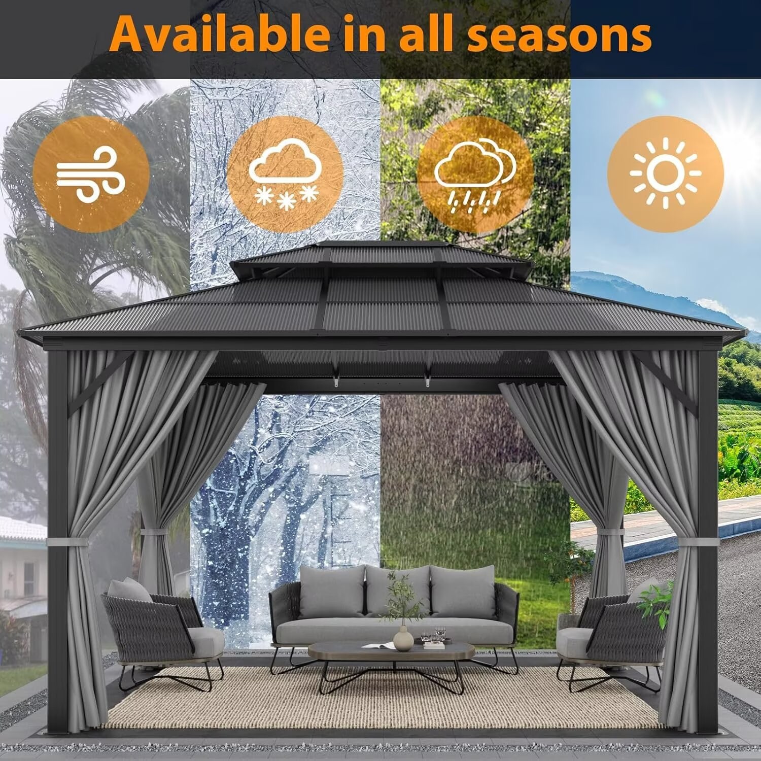 GAOMON LSPPJOK-34P1R8FT9E Wood-Resin-Gazebos - View #2