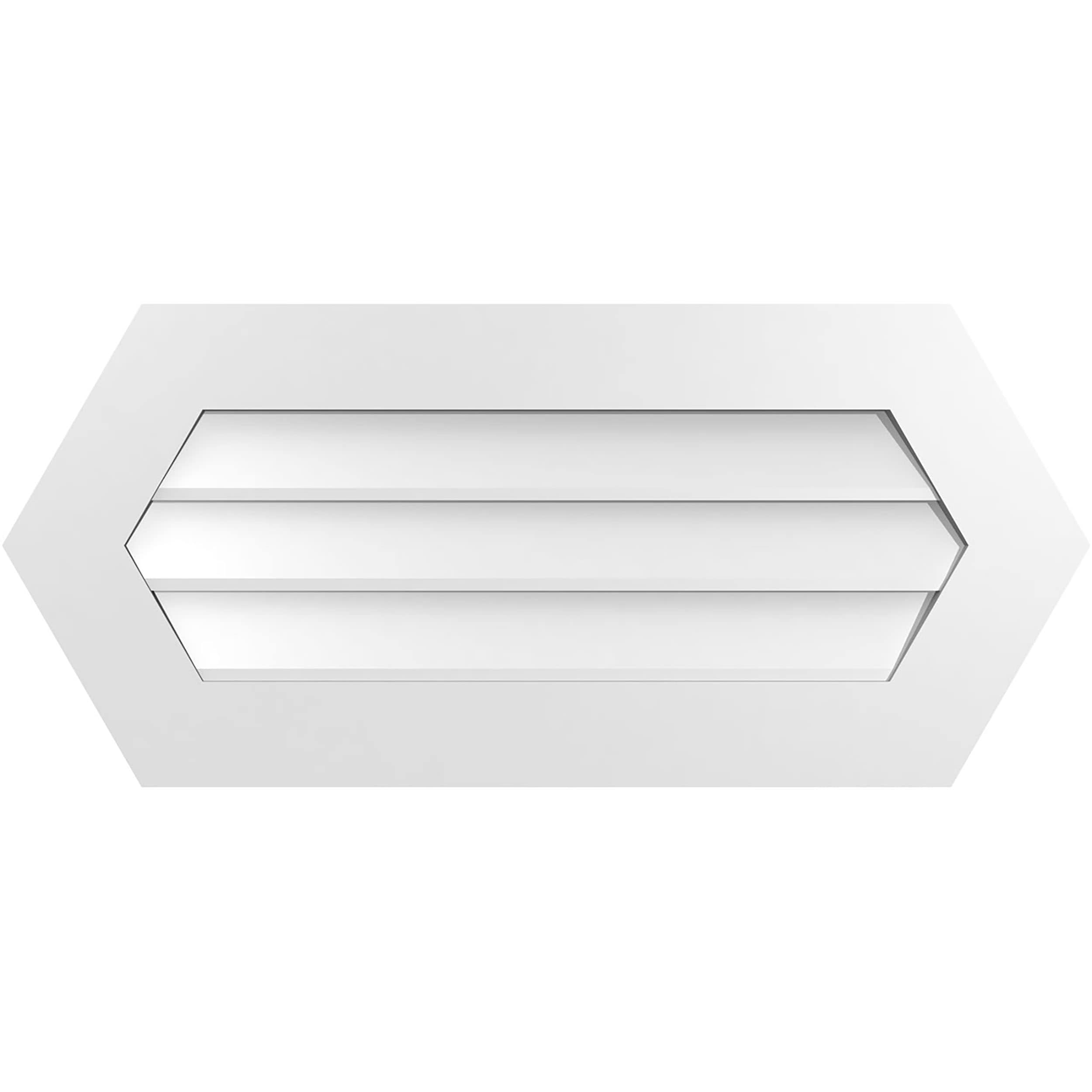 Ekena Millwork GVPHP36X1601SN 36-Inches x 16-Inches Off-white Peaked PVC Gable Louver Vent