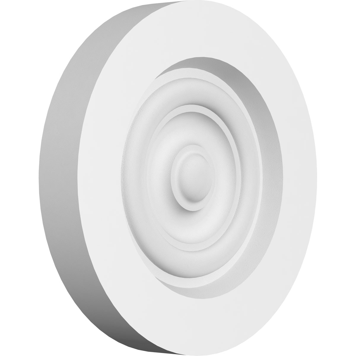 Ekena Millwork ROSP050X050X075GRY02 Standard Grayson Bullseye with Square Edge Bullseye 5-in x 5-in Round Unfinished PVC Rosette