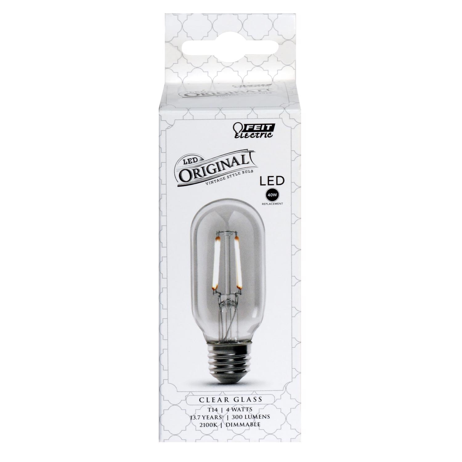 Feit Electric EJD3925146 T14 E26 Medium LED Bulb Soft White 40 Watt Equivalence 1 pk