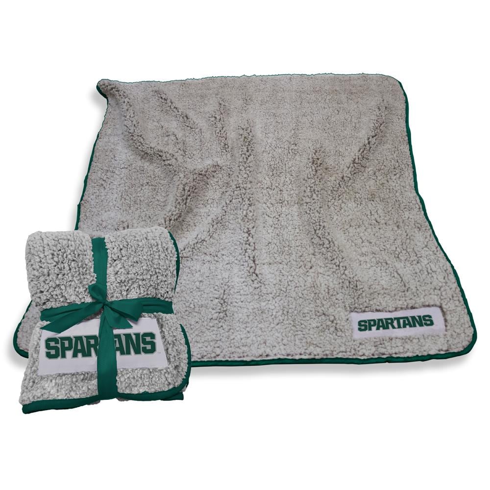 Logo Brands 172-25F-1 Michigan State Spartans Oatmeal 50-in x 60-in Polyester Throw