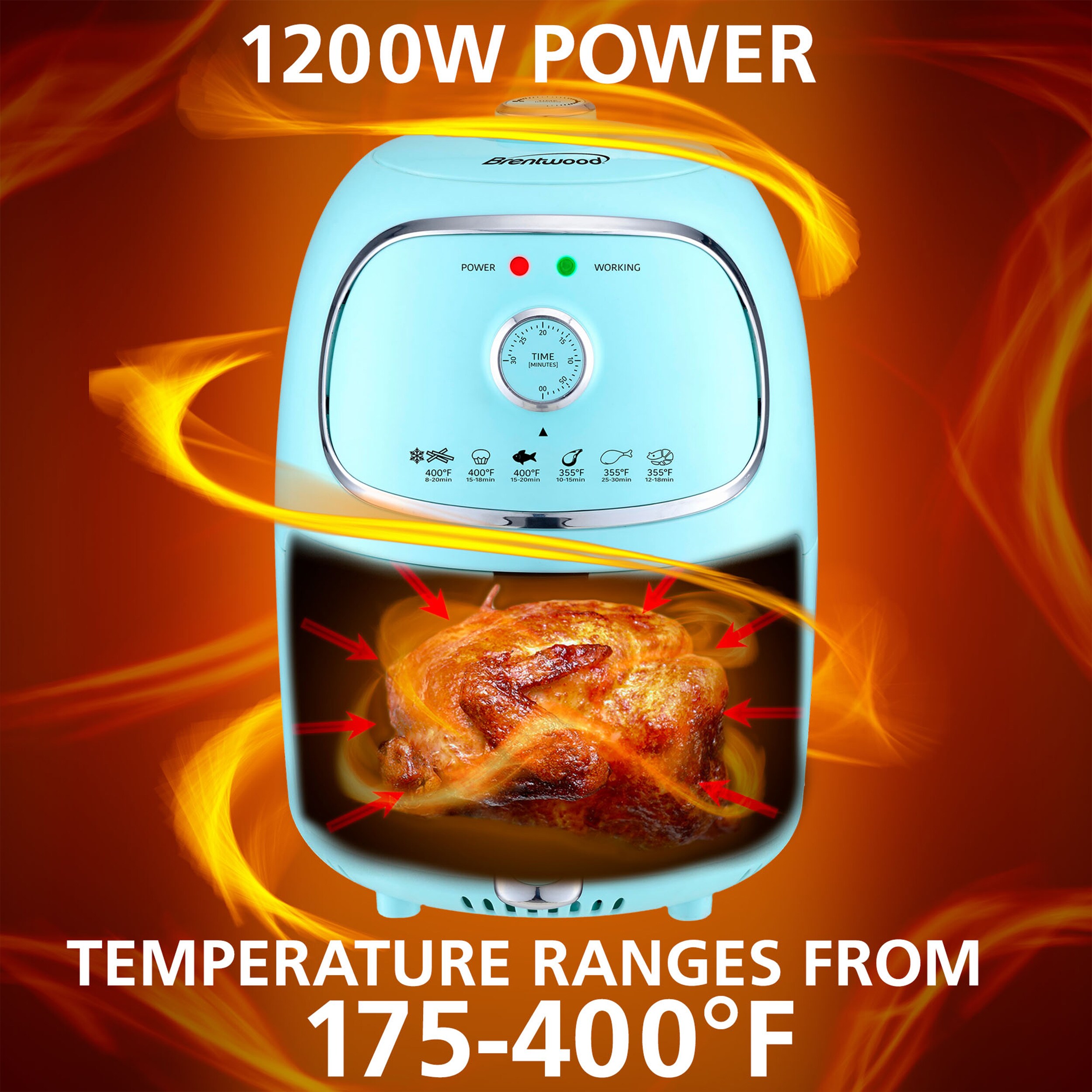 4 Qt. Electric Hot Air Fryer with Timer & Temperature Controls EAF4617