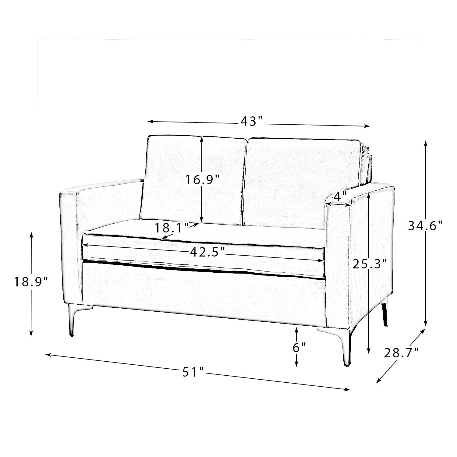 14 Karat Home SFMSY0083-BLACK Sofas-Loveseats - View #8